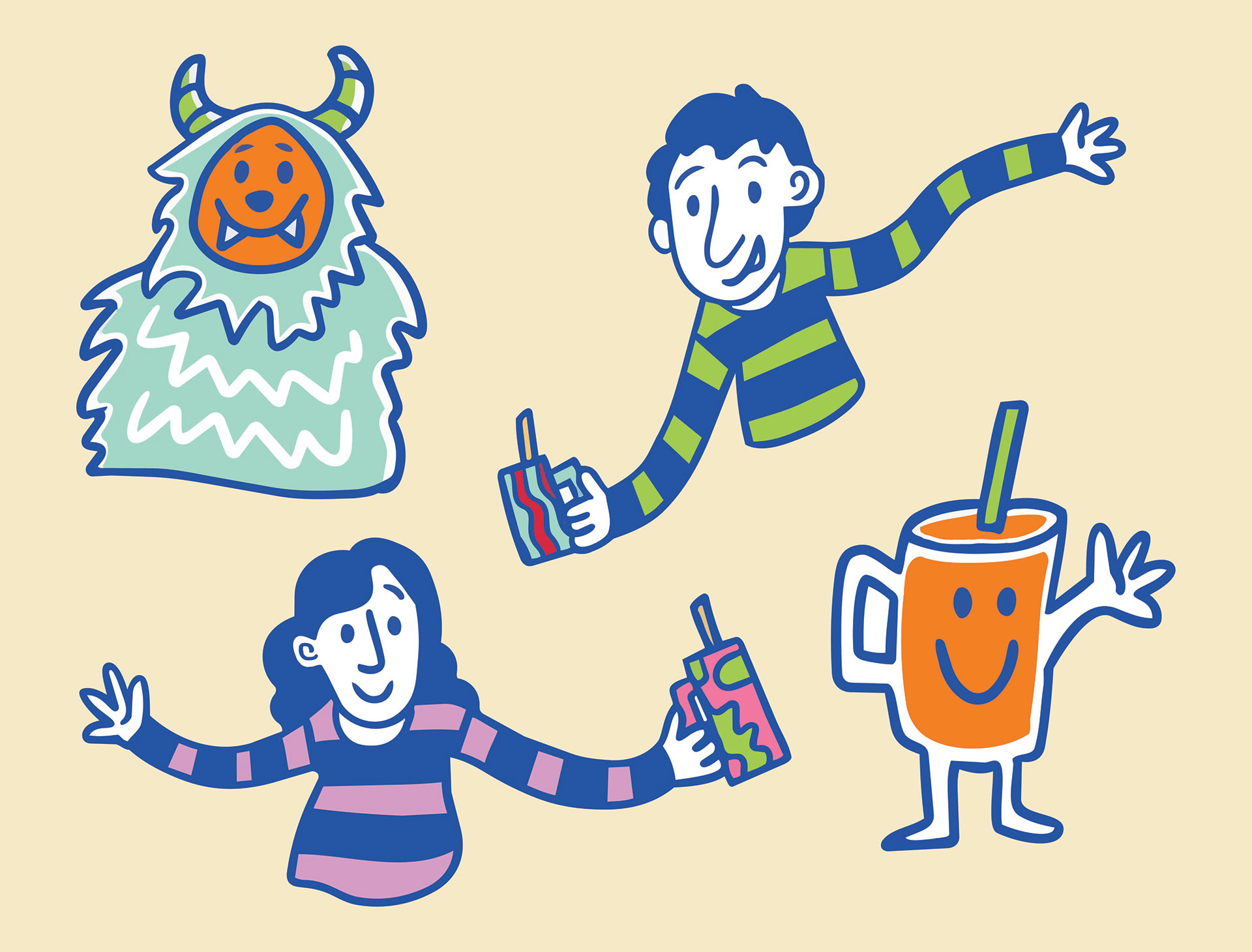 YETI for kids drink ware icons created in procreate and vectorized in illustrator