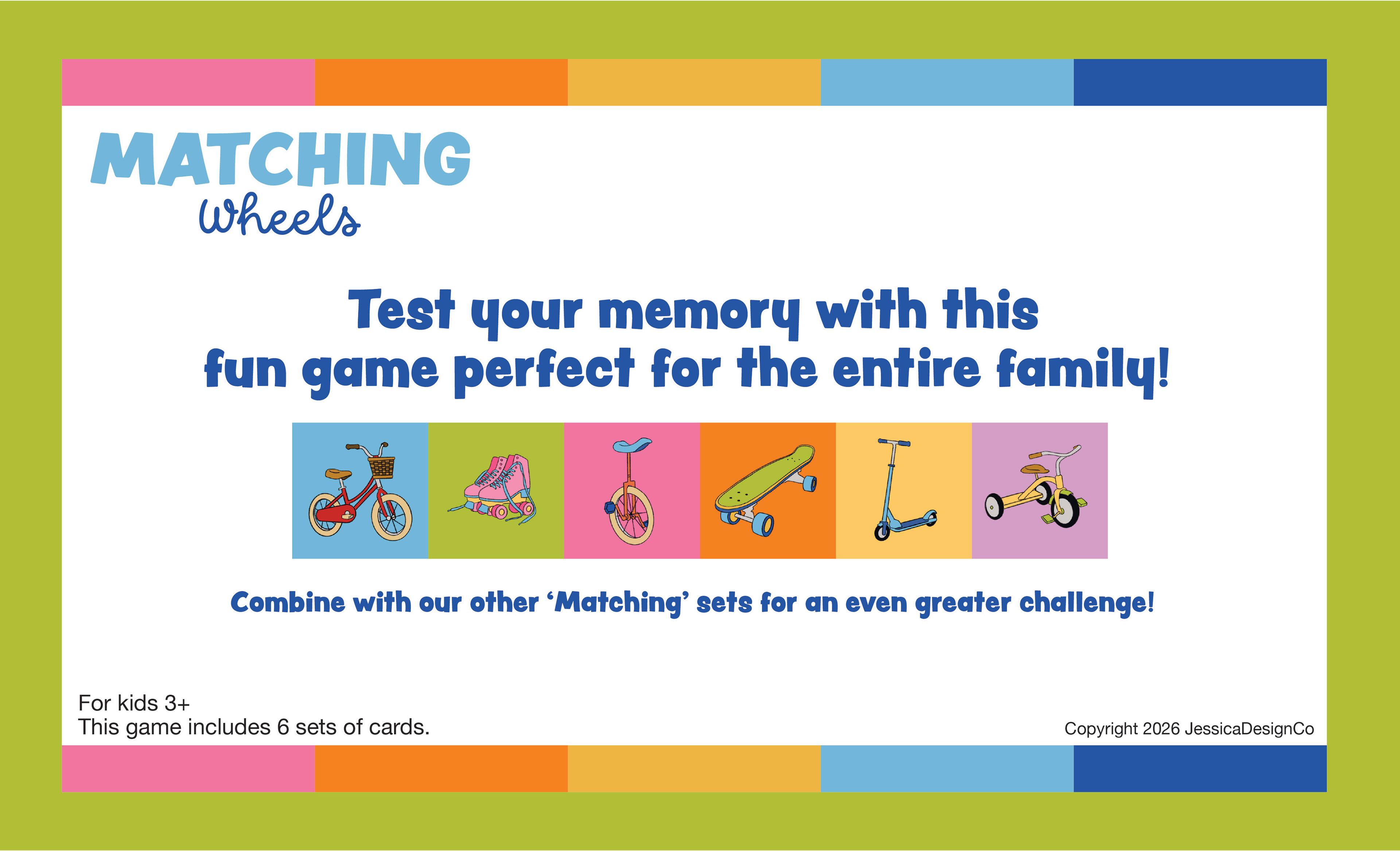 "Matching" game box back cover