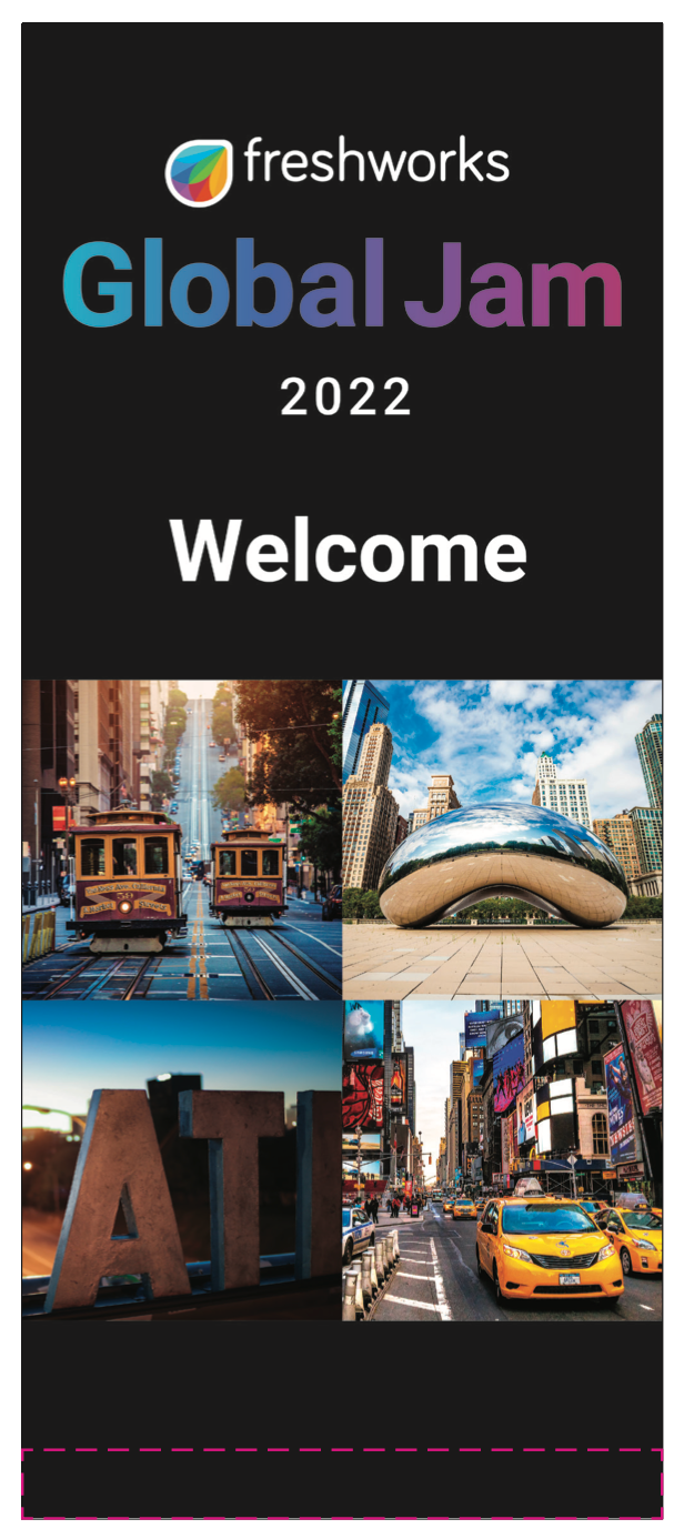 Freshworks Inc Global Jam 2022 Welcome meterboard