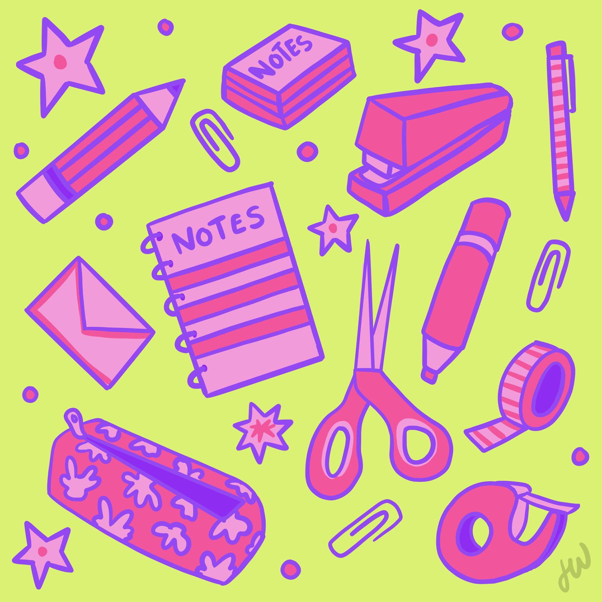 Stationary Icons created with Procreate