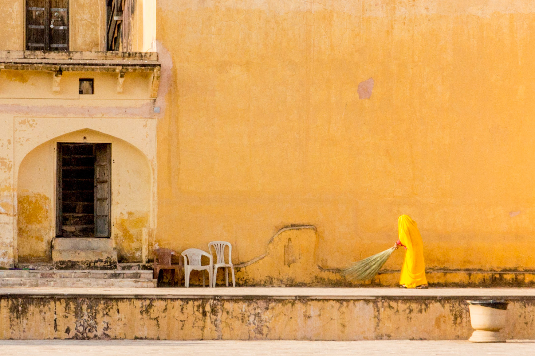 Amer Fort Sweeper #1, Amer, Rajasthan, India