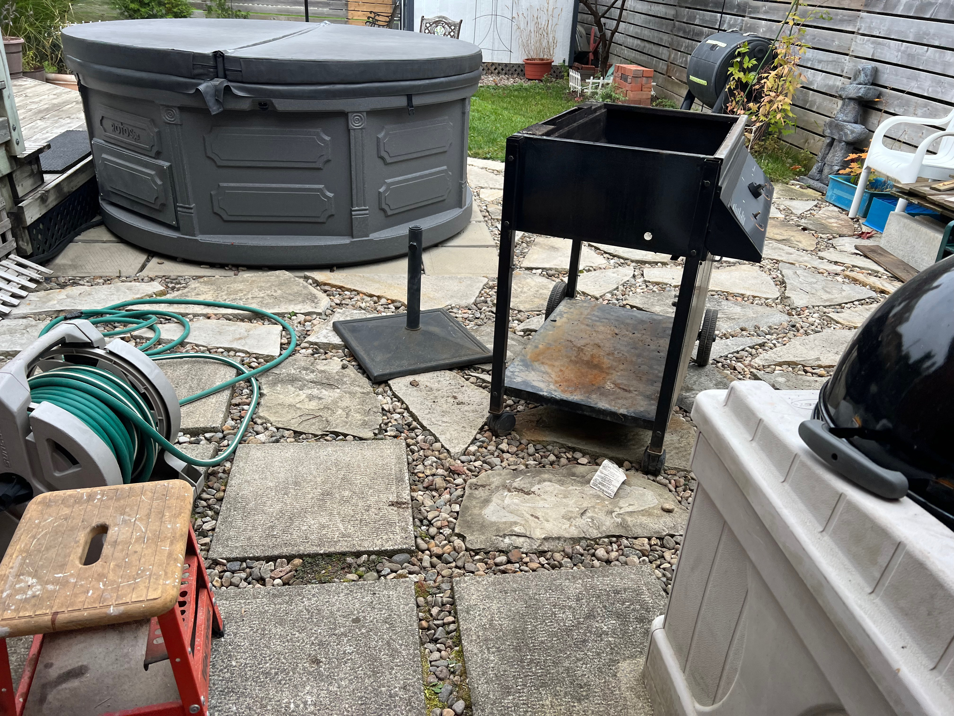Two old BBQs in pieces...