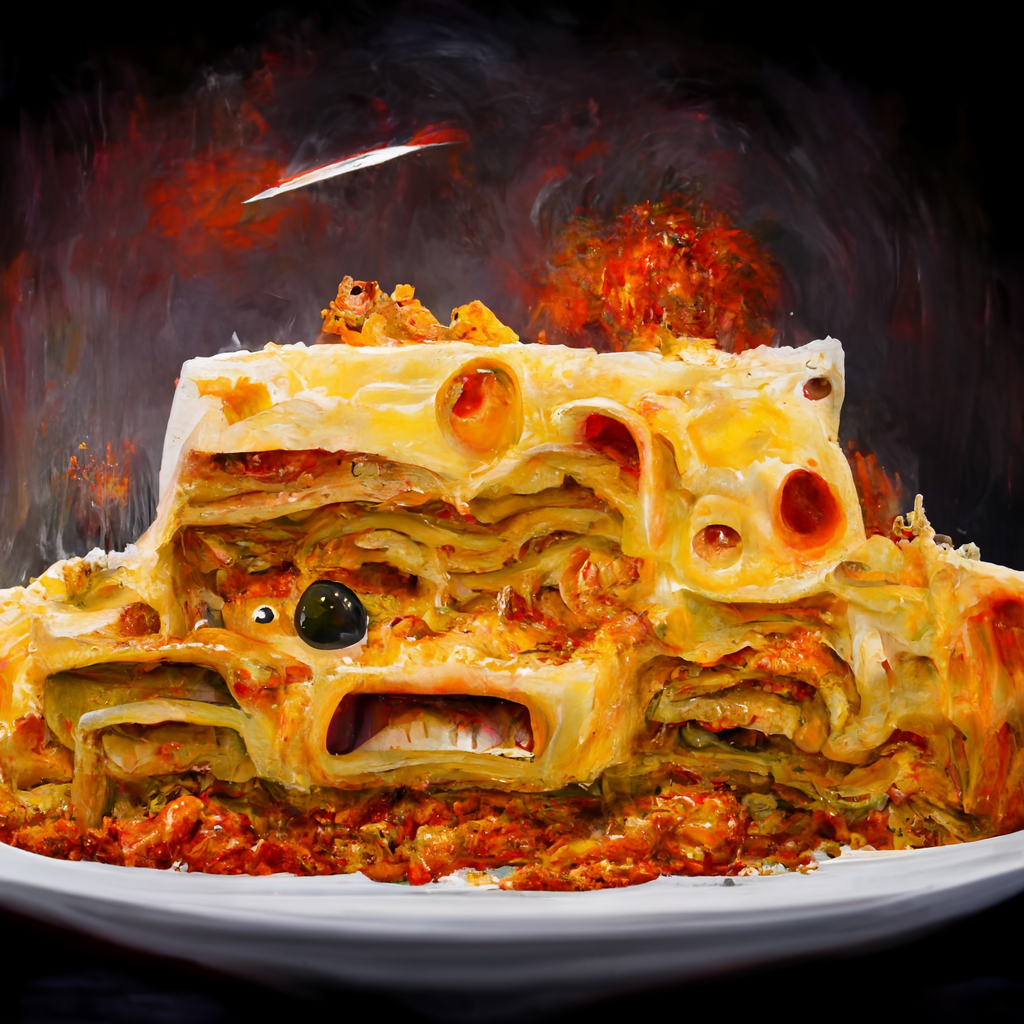 "Lasagna Apocalypse" – Created with MidJourney AI
