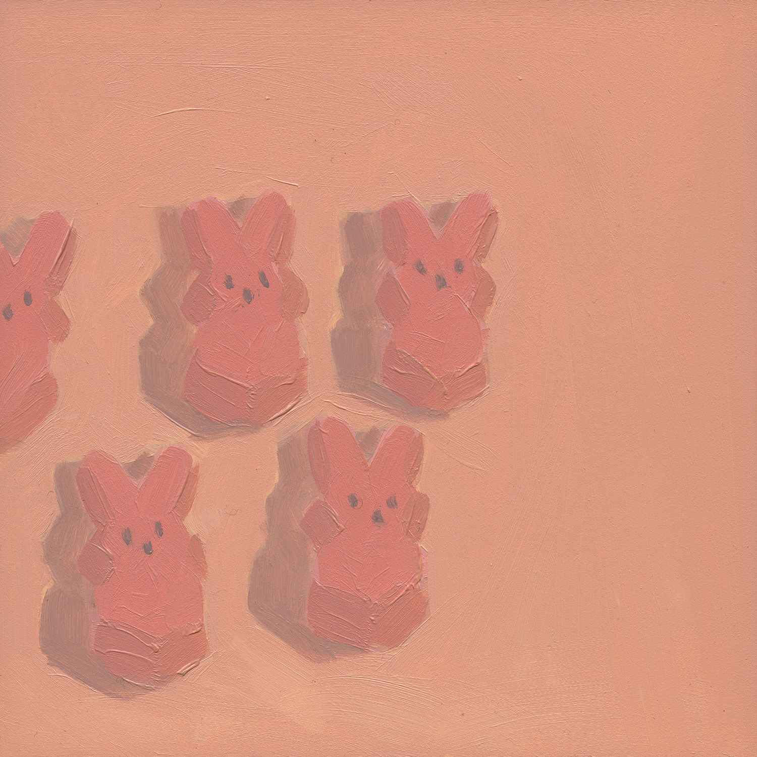 Peeps 12. 2018, oil on panel.