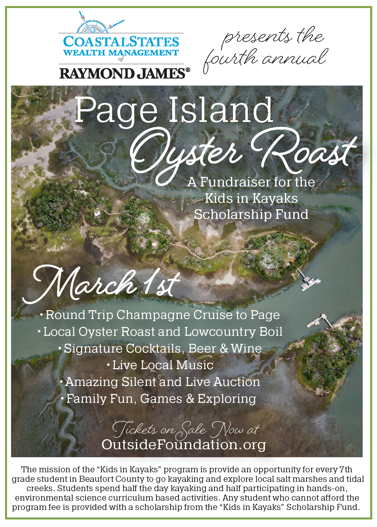 FRONT: Outside Foundation invite for annual fundraiser. Photo montage, design. Variations include print and digital ads, social graphics, printed posters & flyers, email headers, website graphics.