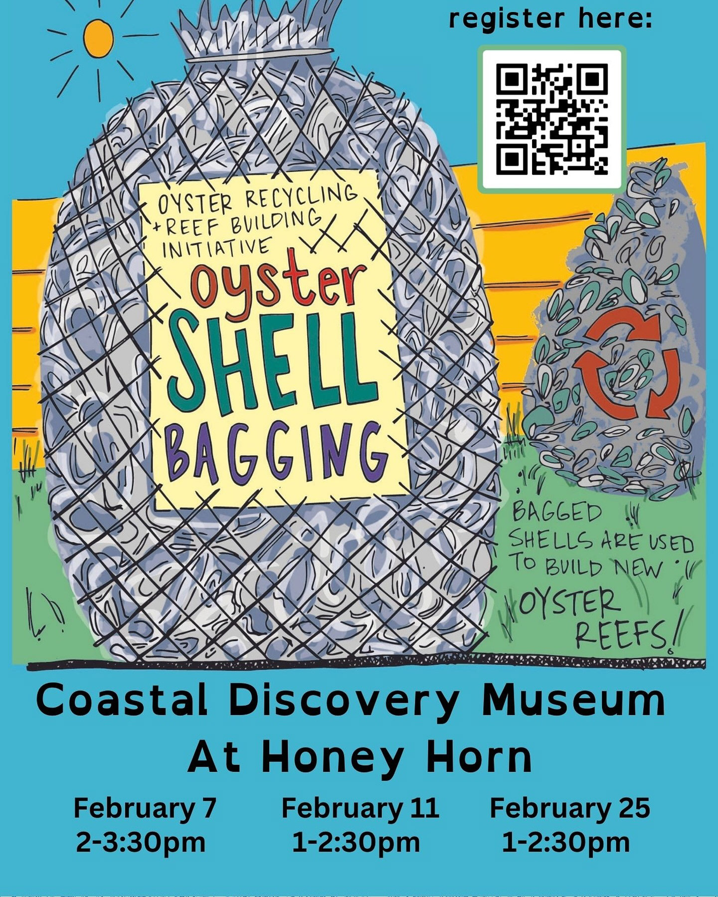 Original illustration used for Shell Bagging volunteer events