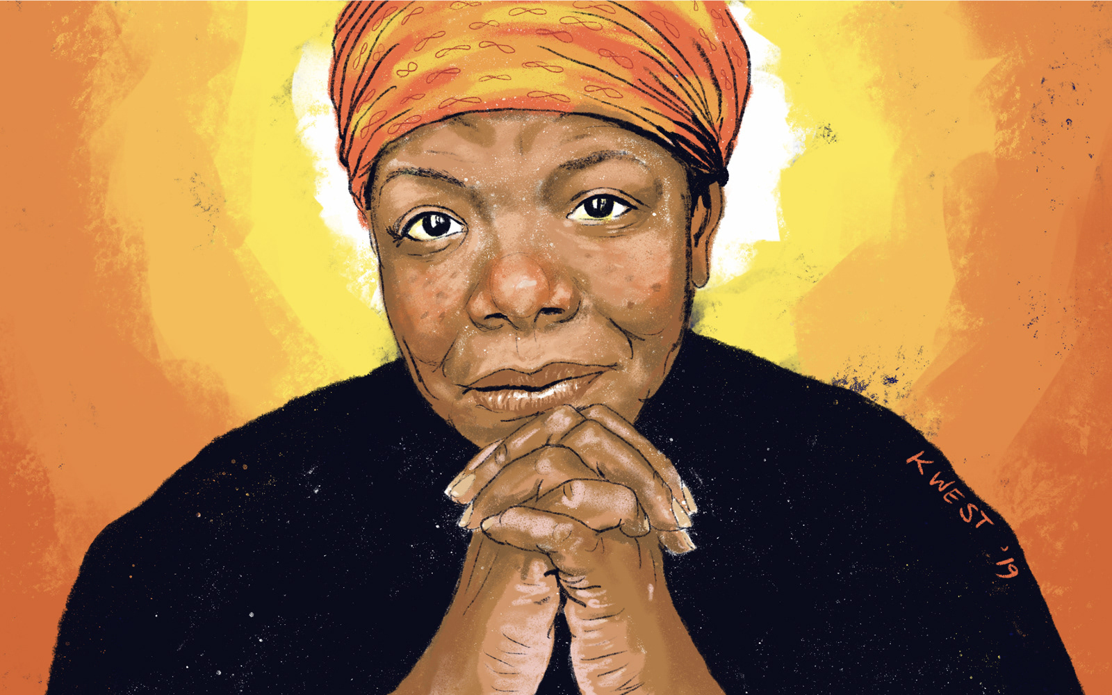 Maya Angelou Portrait by Karen Carver West