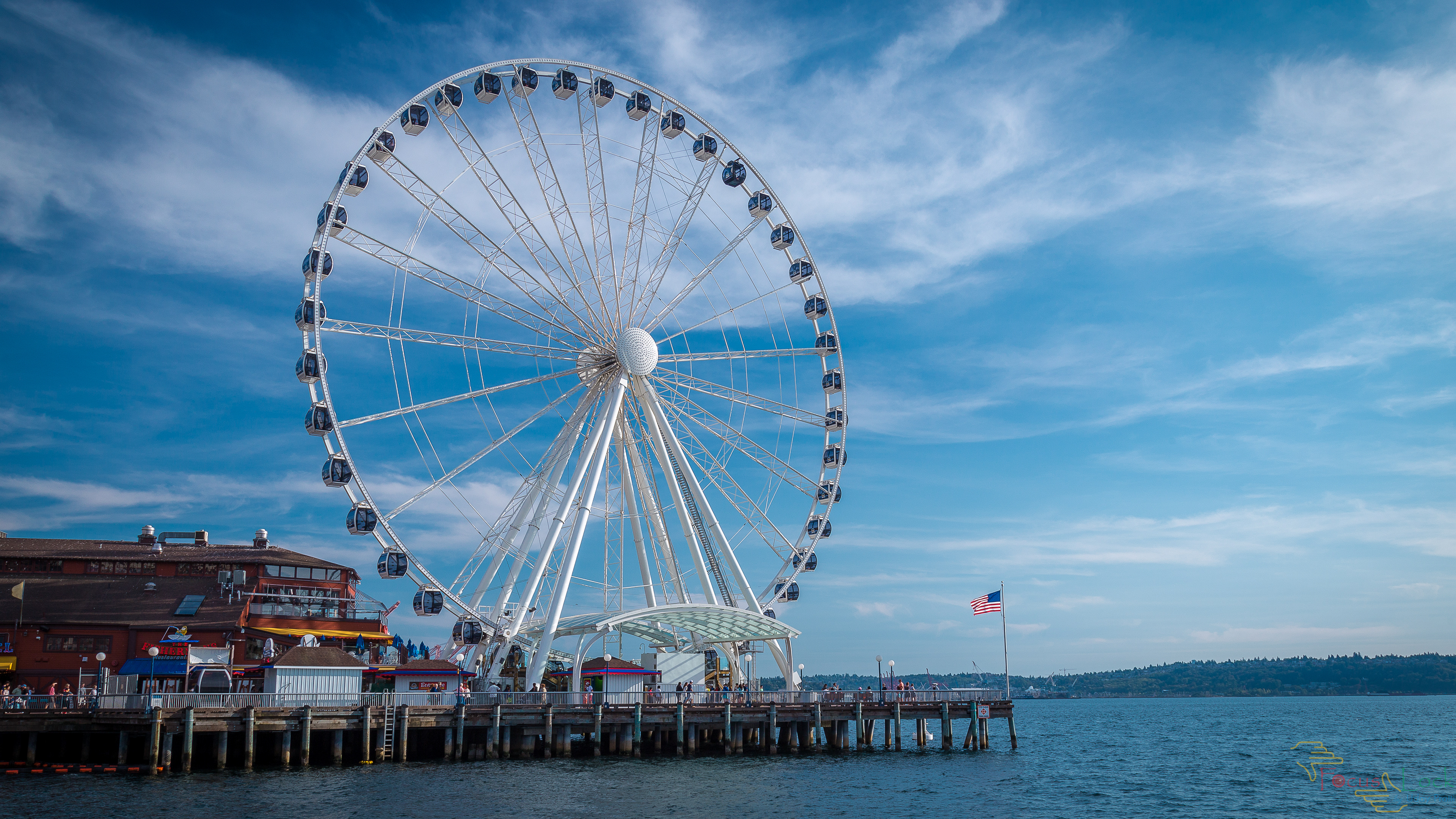 iconic ferrys wheel on waterfront