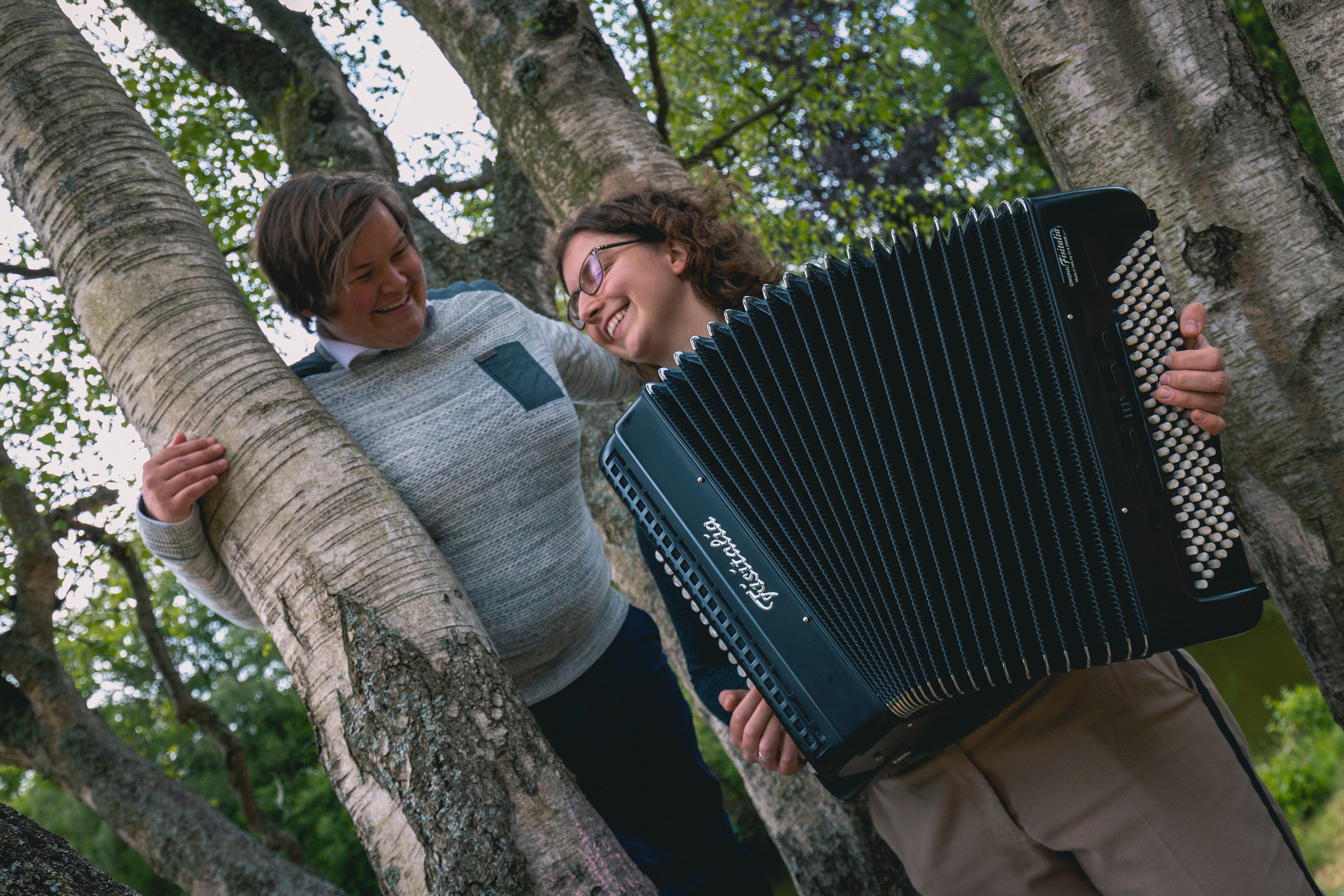 koppelshoot in het tillegembos met accordeon