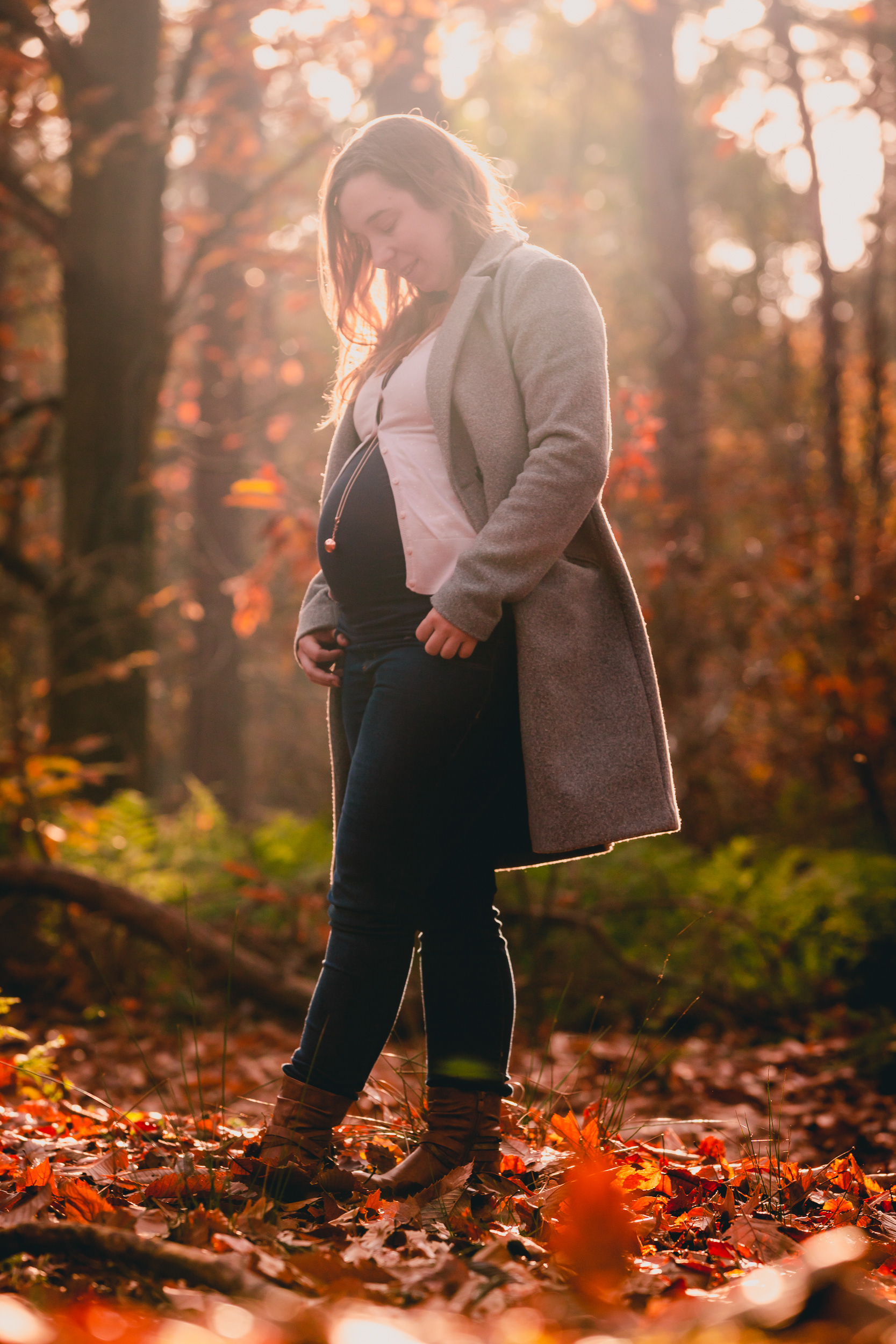zwangerschapsshoot bos herfst