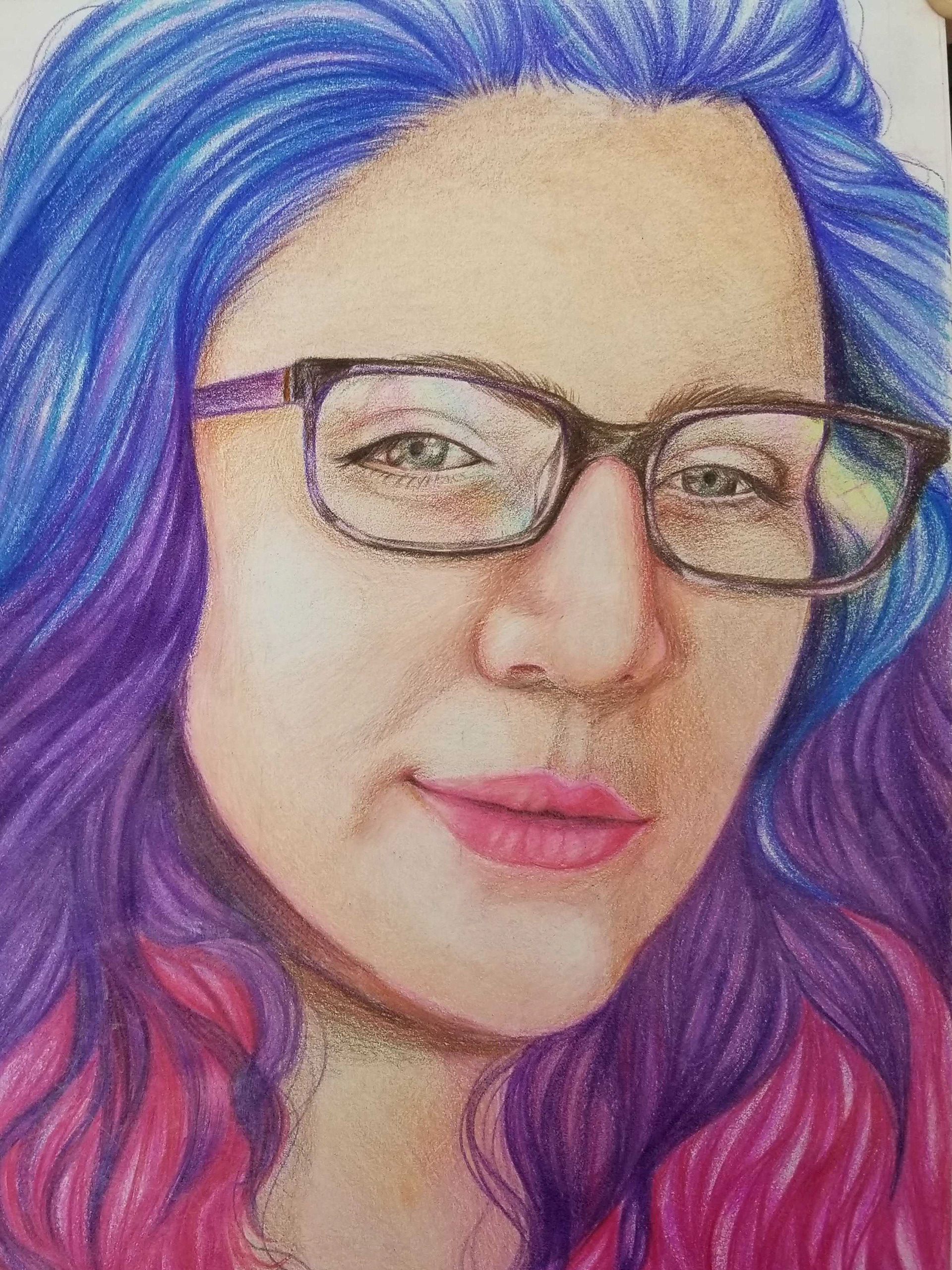 "Self Portrait," Colored pencil, 2020