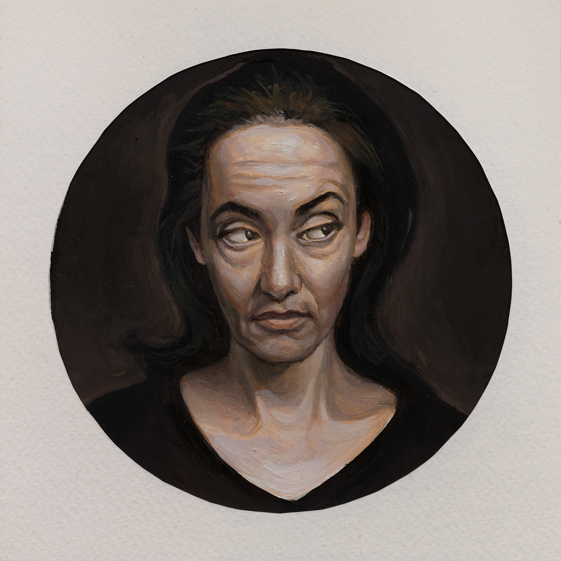 Kymm, Oil and Acrylic on Paper, 7” x 7”