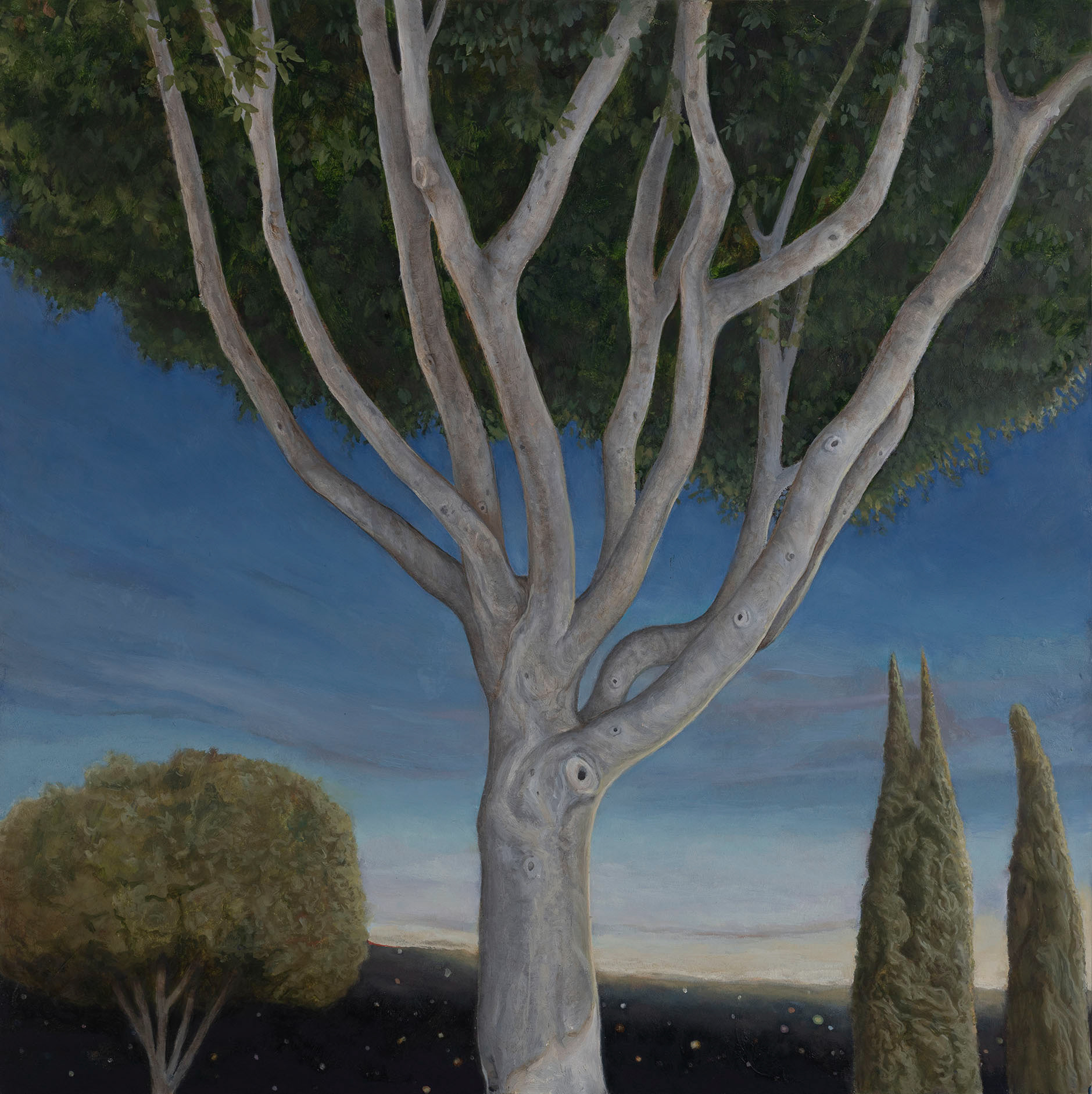 4am in Highland Park. Oil on Panel 23.75" x 23.75"