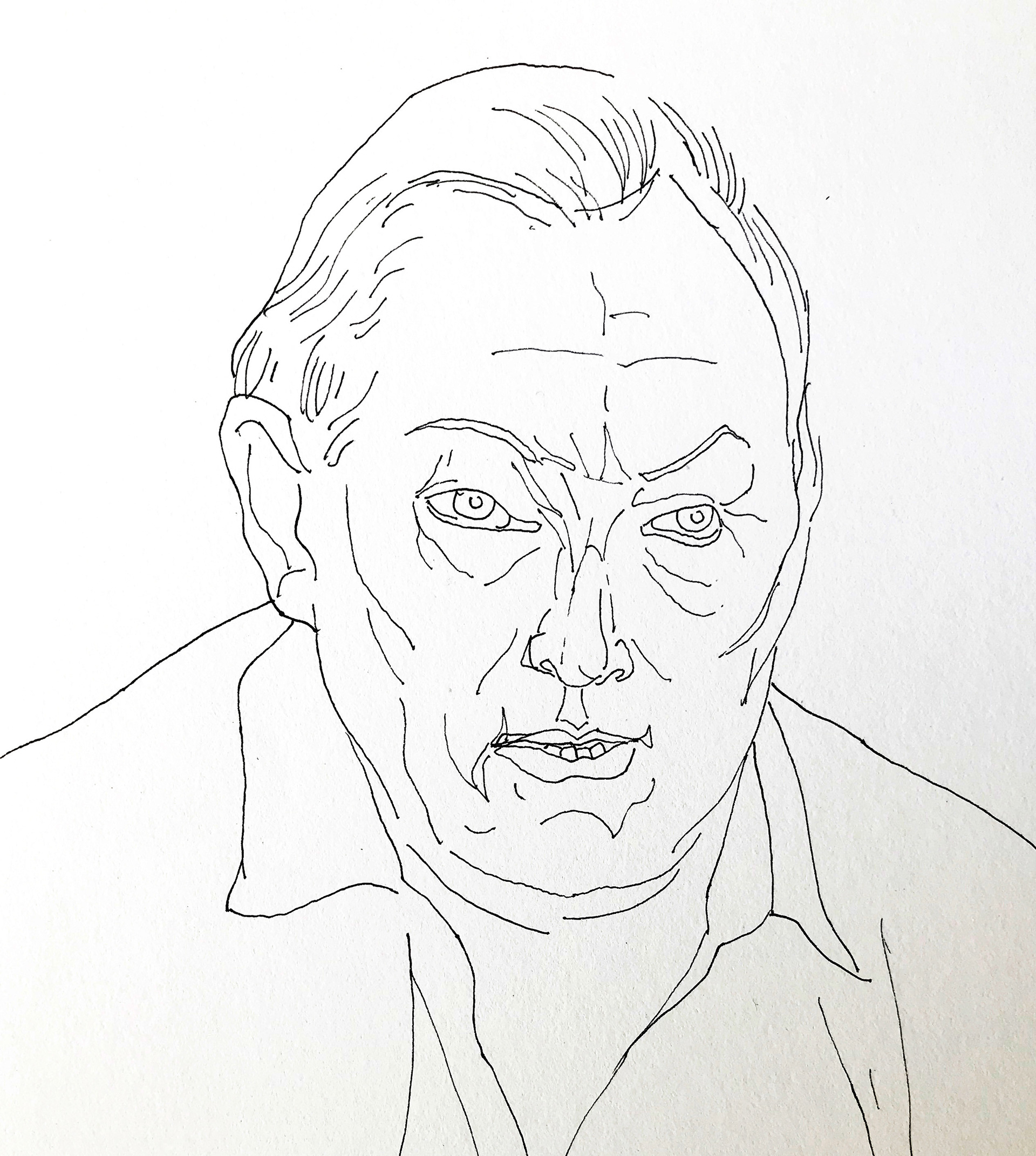 Pen and Ink Line Drawing on Paper 4, 11" x 14"