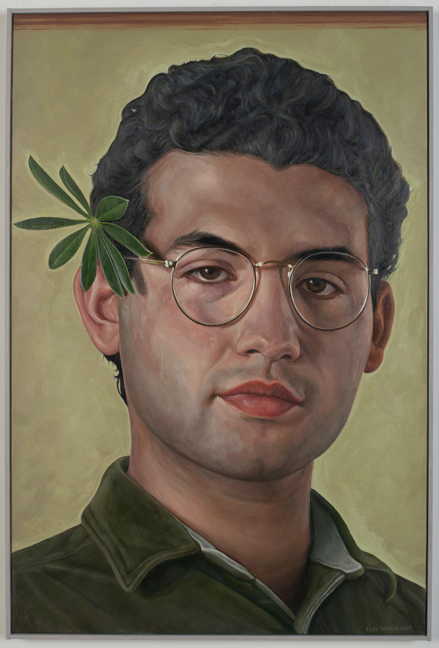 Diego with Flower, Oil on Canvas, 36” x 24”