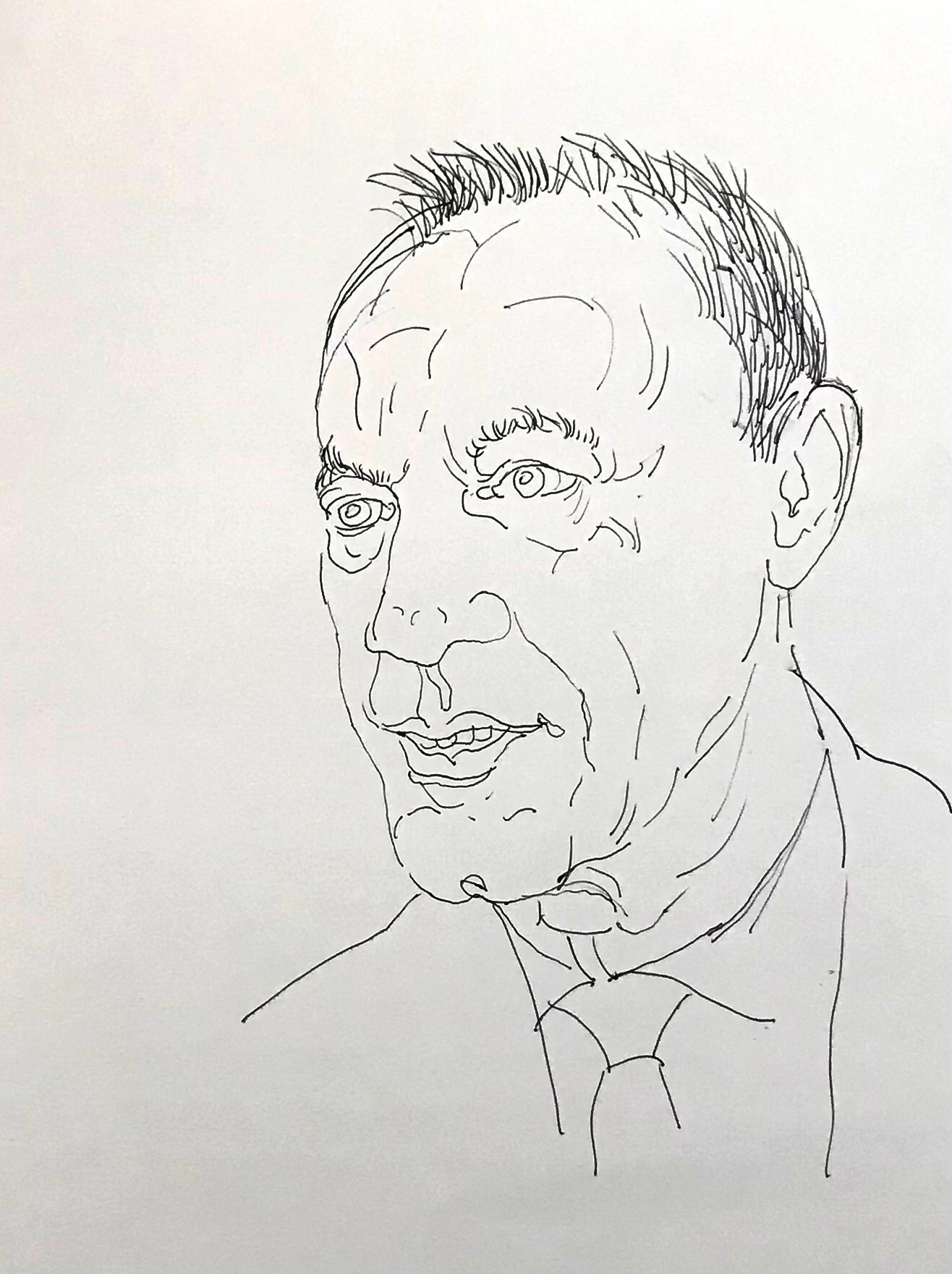 Pen and Ink Line Drawing on Paper 1, 11" x 14"