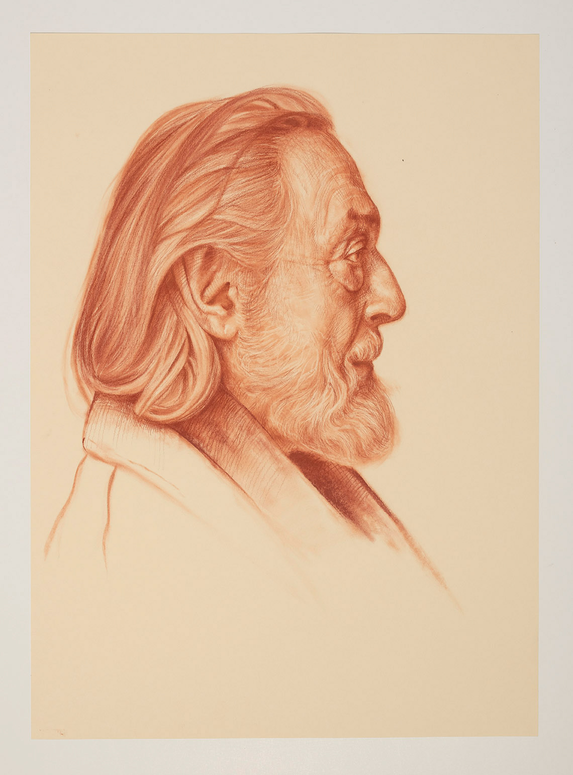 Rupert Backmann, Conte Crayon on Paper, 25.5" x 19.5"