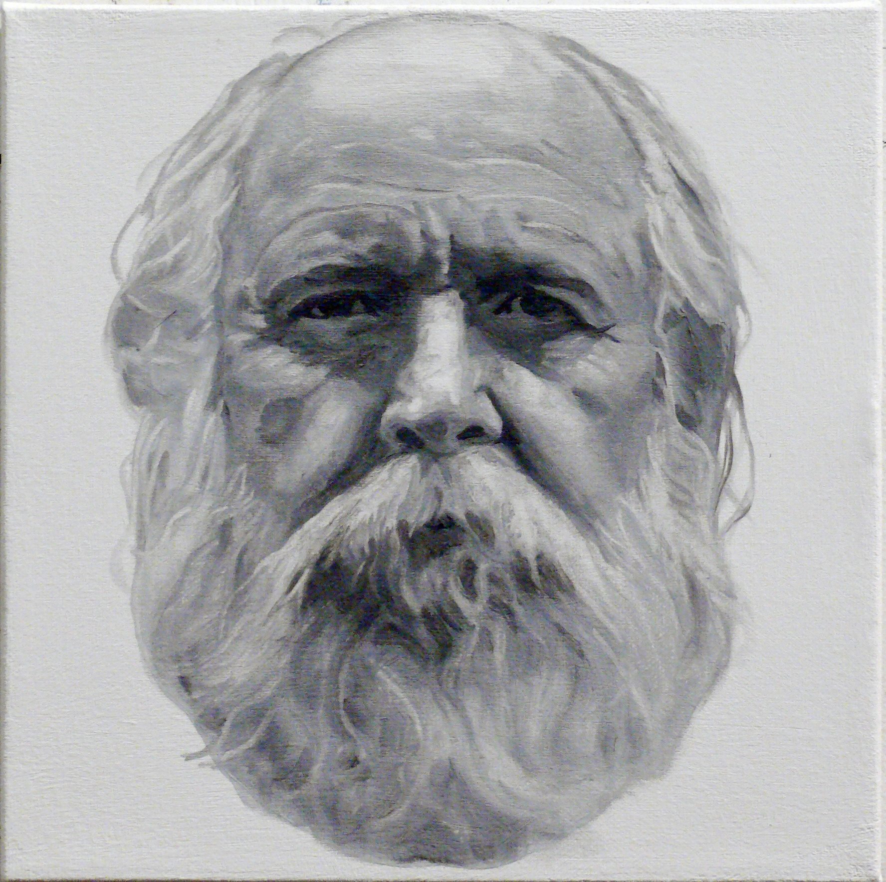 Head no. 2, Oil on Canvas, 10" x 10"