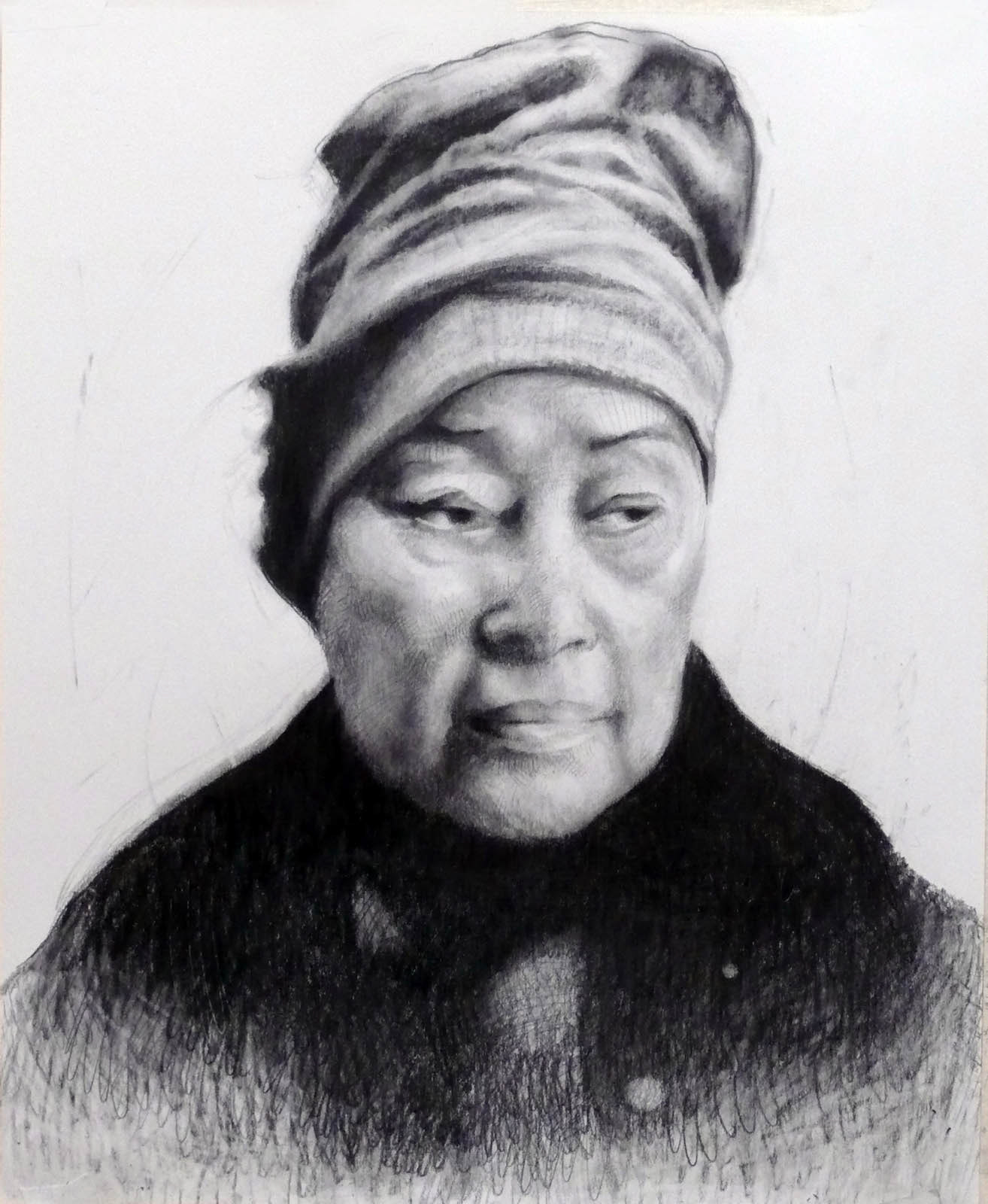 Woman Waiting, Pencil on Paper, 17" x 14"