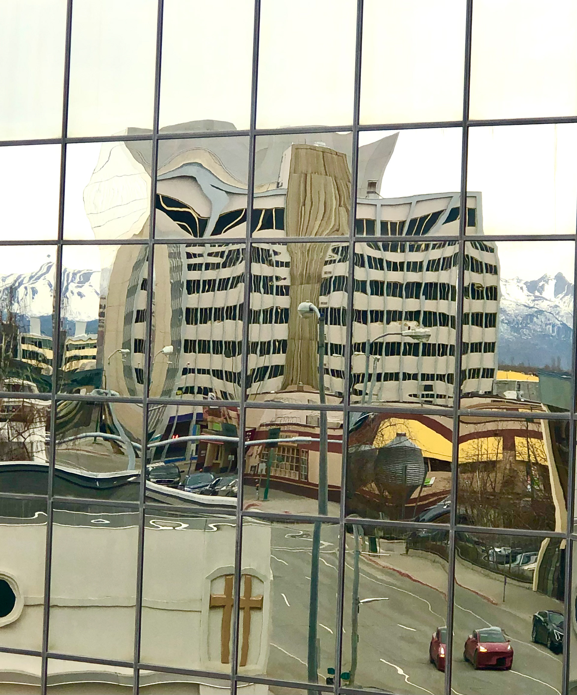 Slightly warped view of Anchorage, Alaska