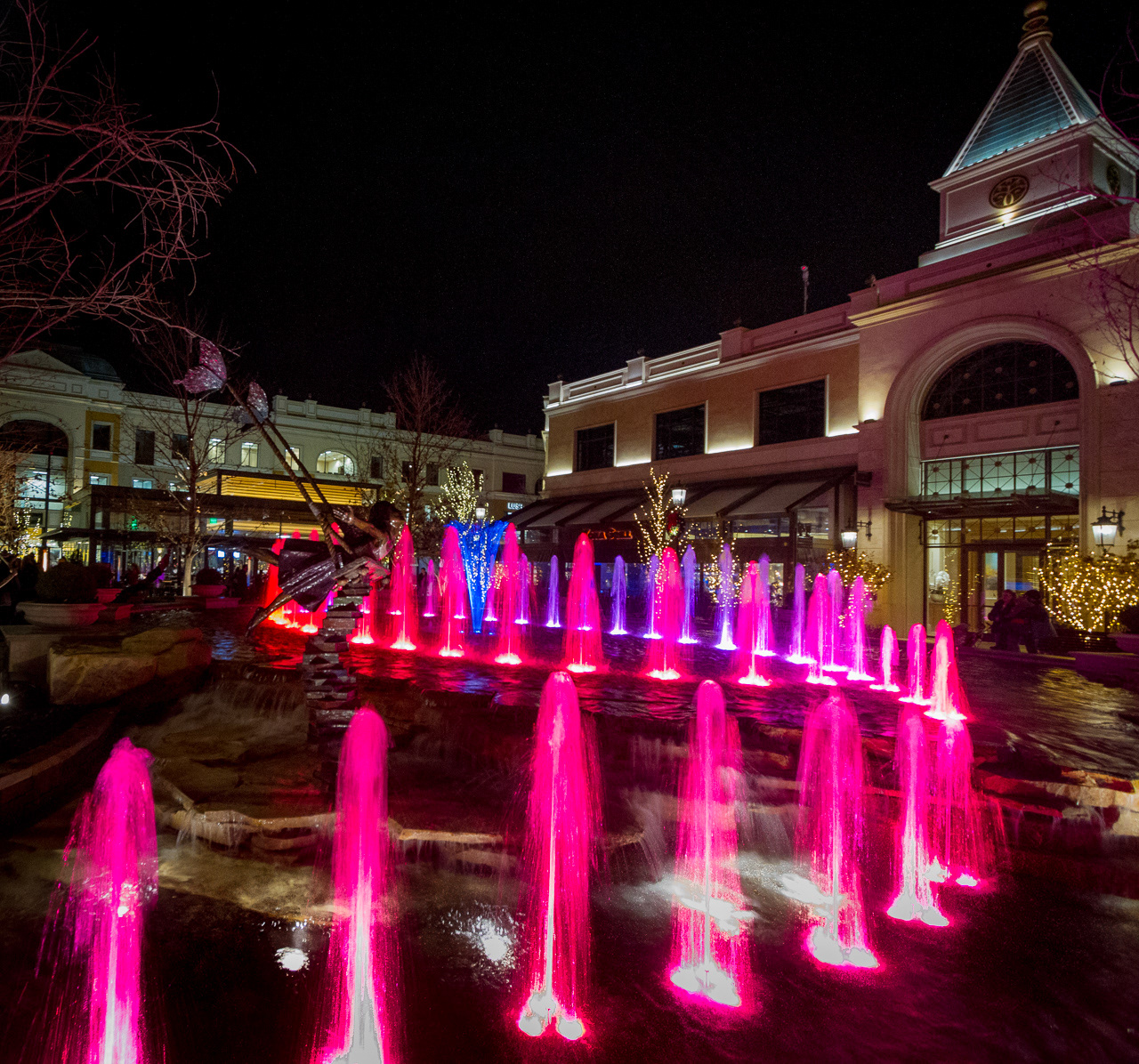 Christmas fountains - Boise, Idaho, USA