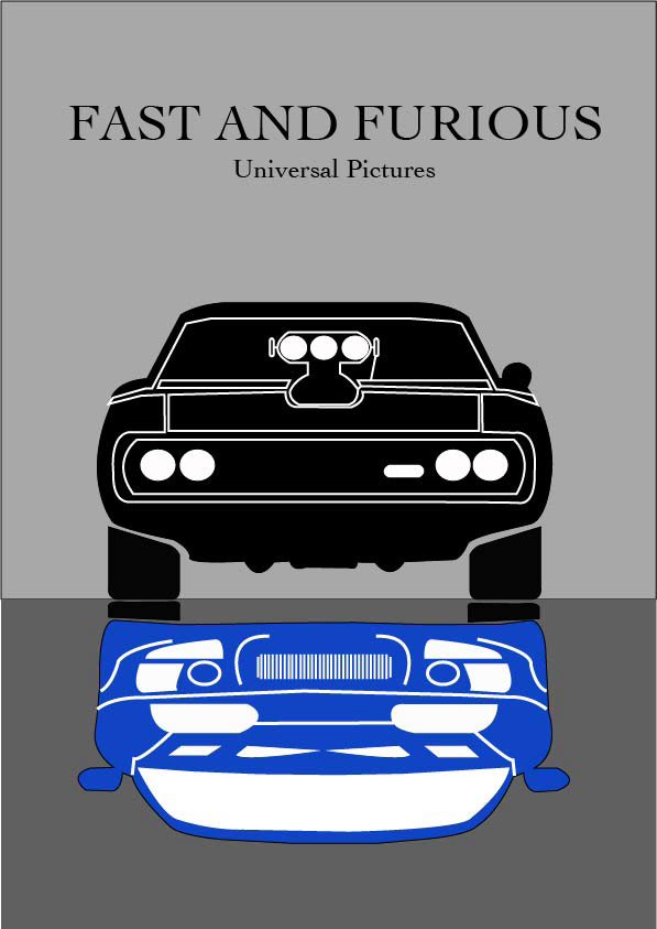 Refonte affiche du film Fast & Furious - Illustrator