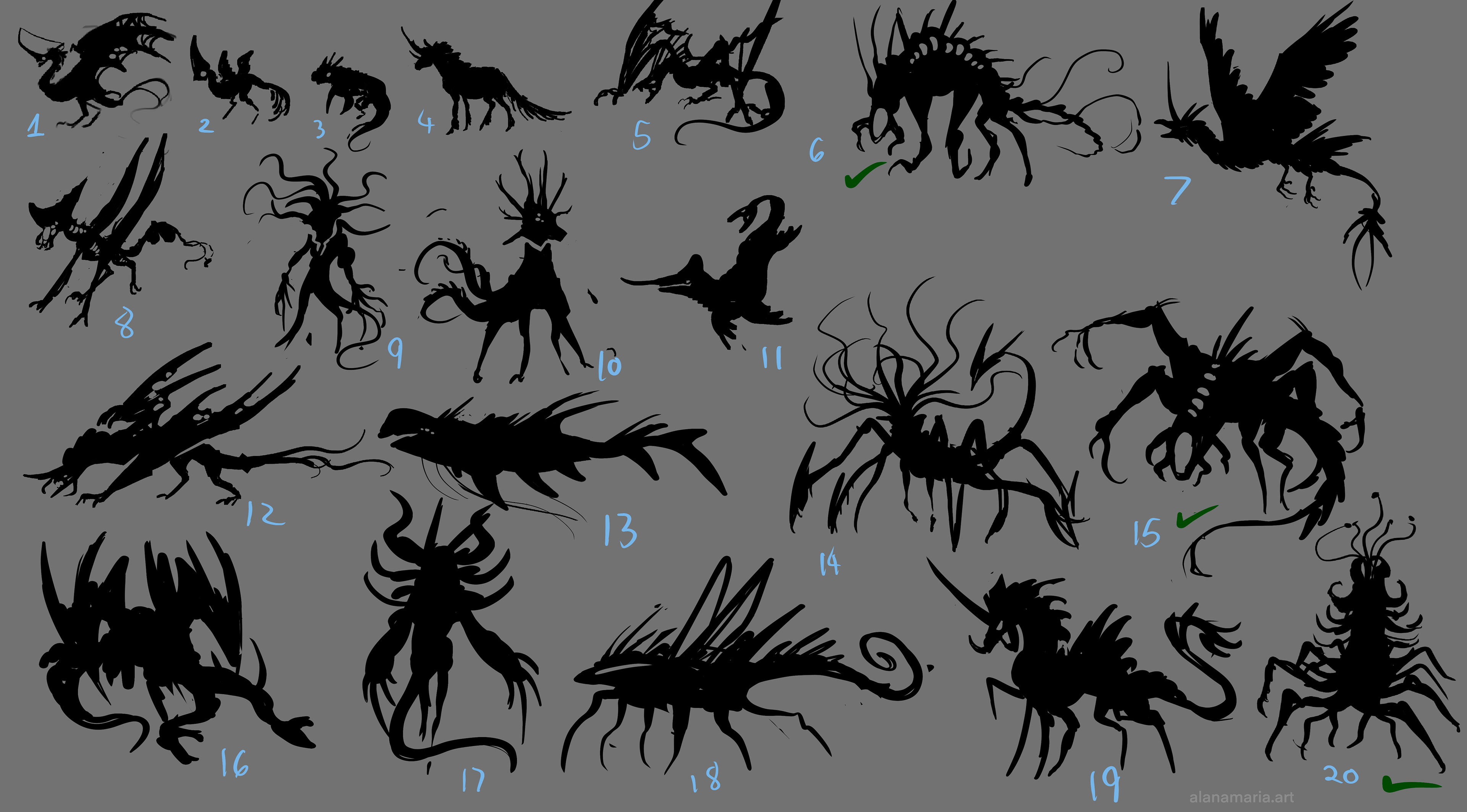 Creature Design Sketches - Procreate