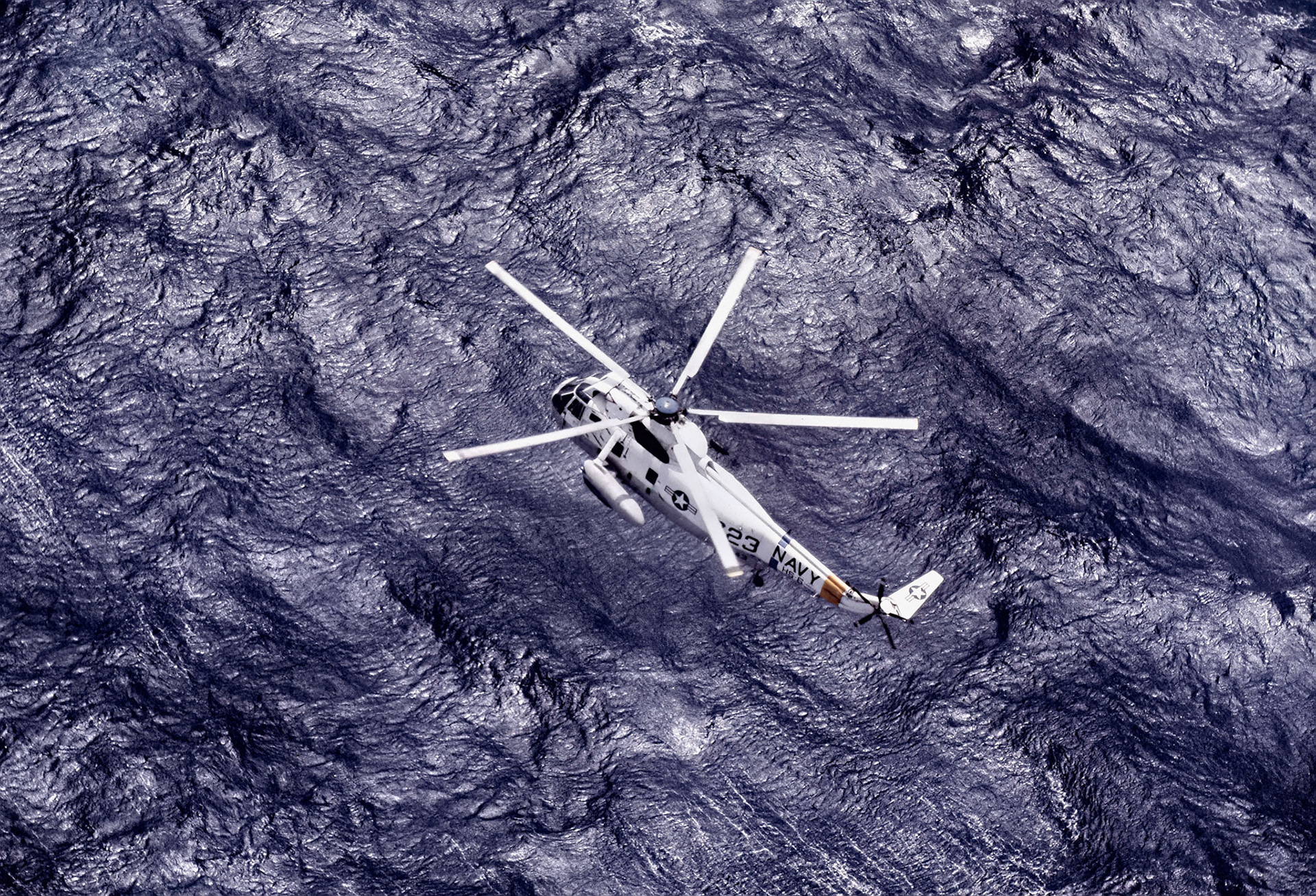 Indian 723 on "Plane Guard" Pacific Ocean