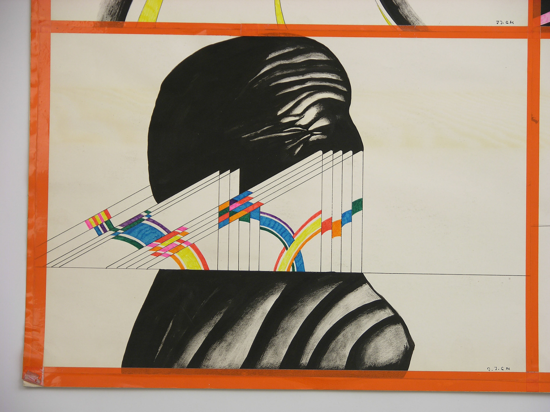 Técnica mixta.- 70x  95,5cm