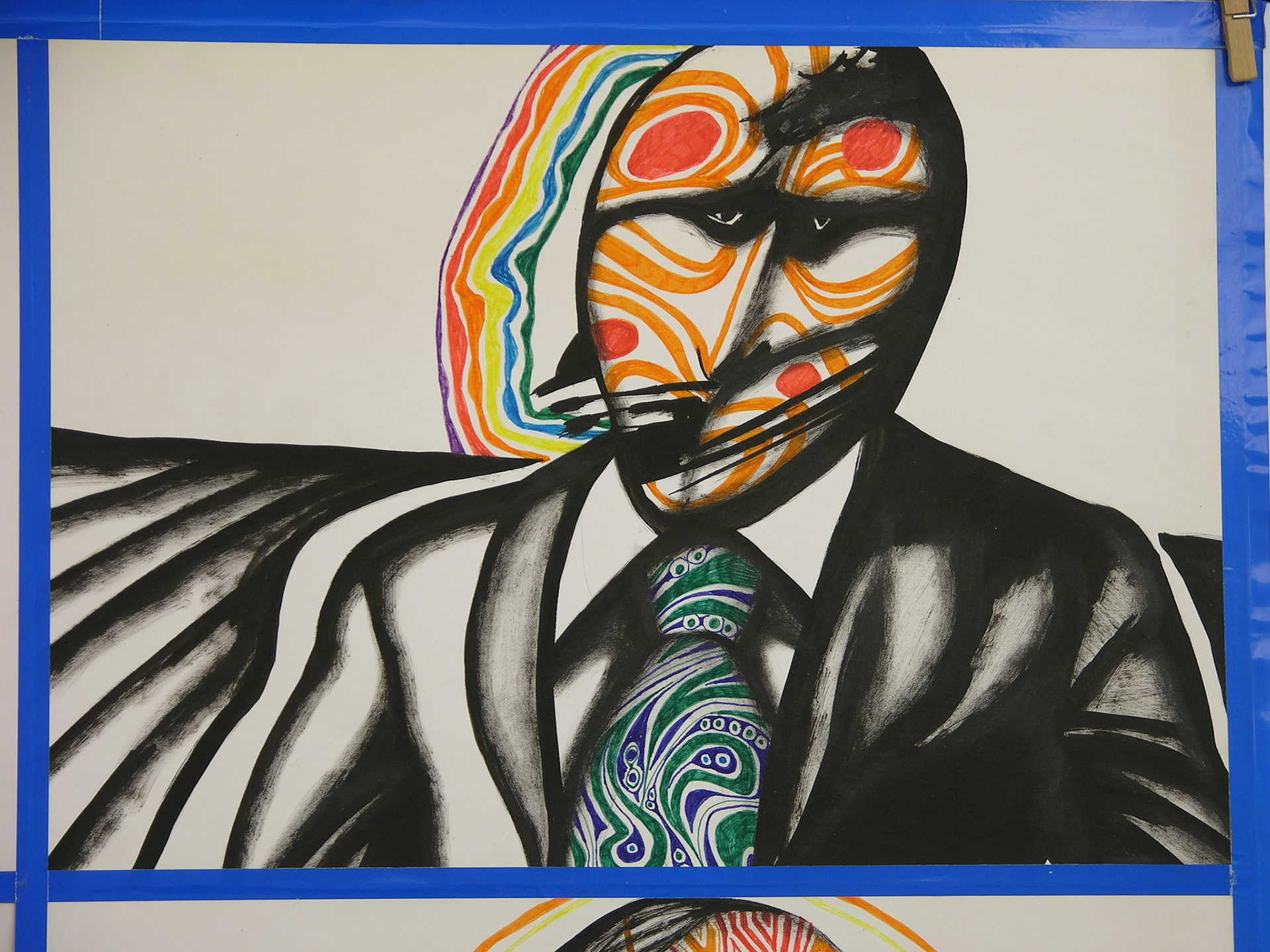 Técnica mixta.- 70x  95,5cm