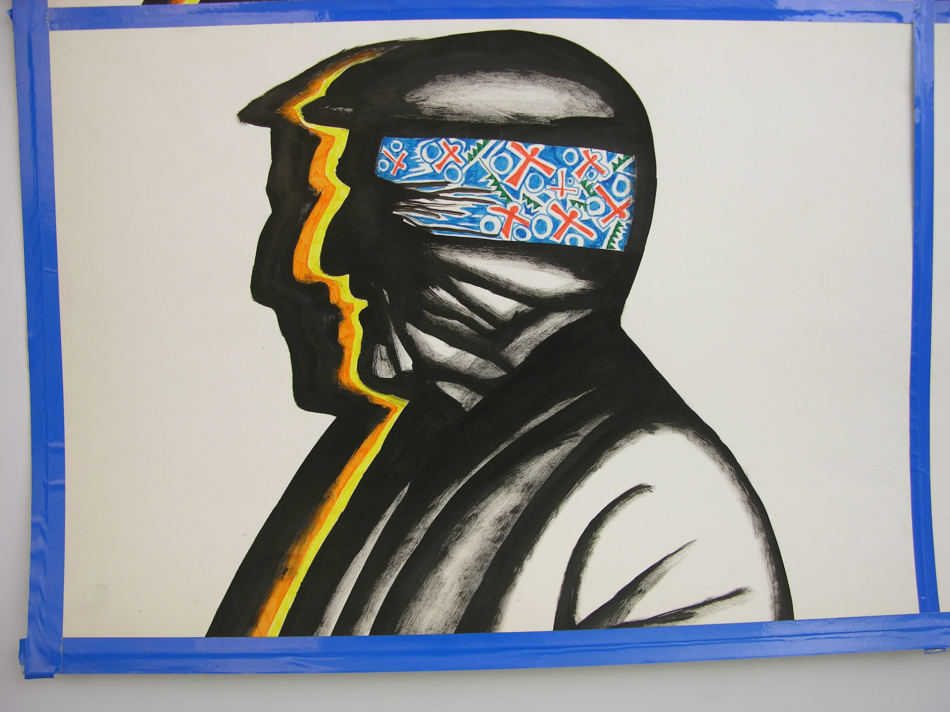 Técnica mixta.- 70x  95,5cm