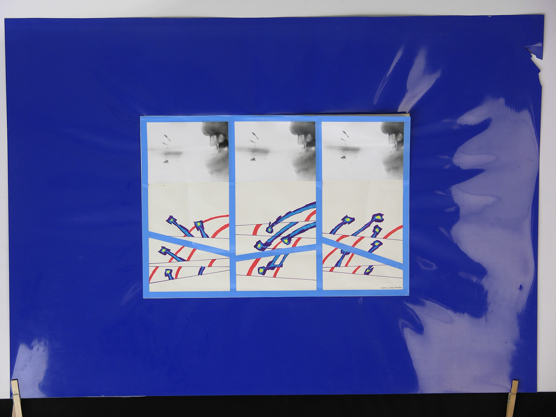 Técnica mixta.- 70x  95,5cm