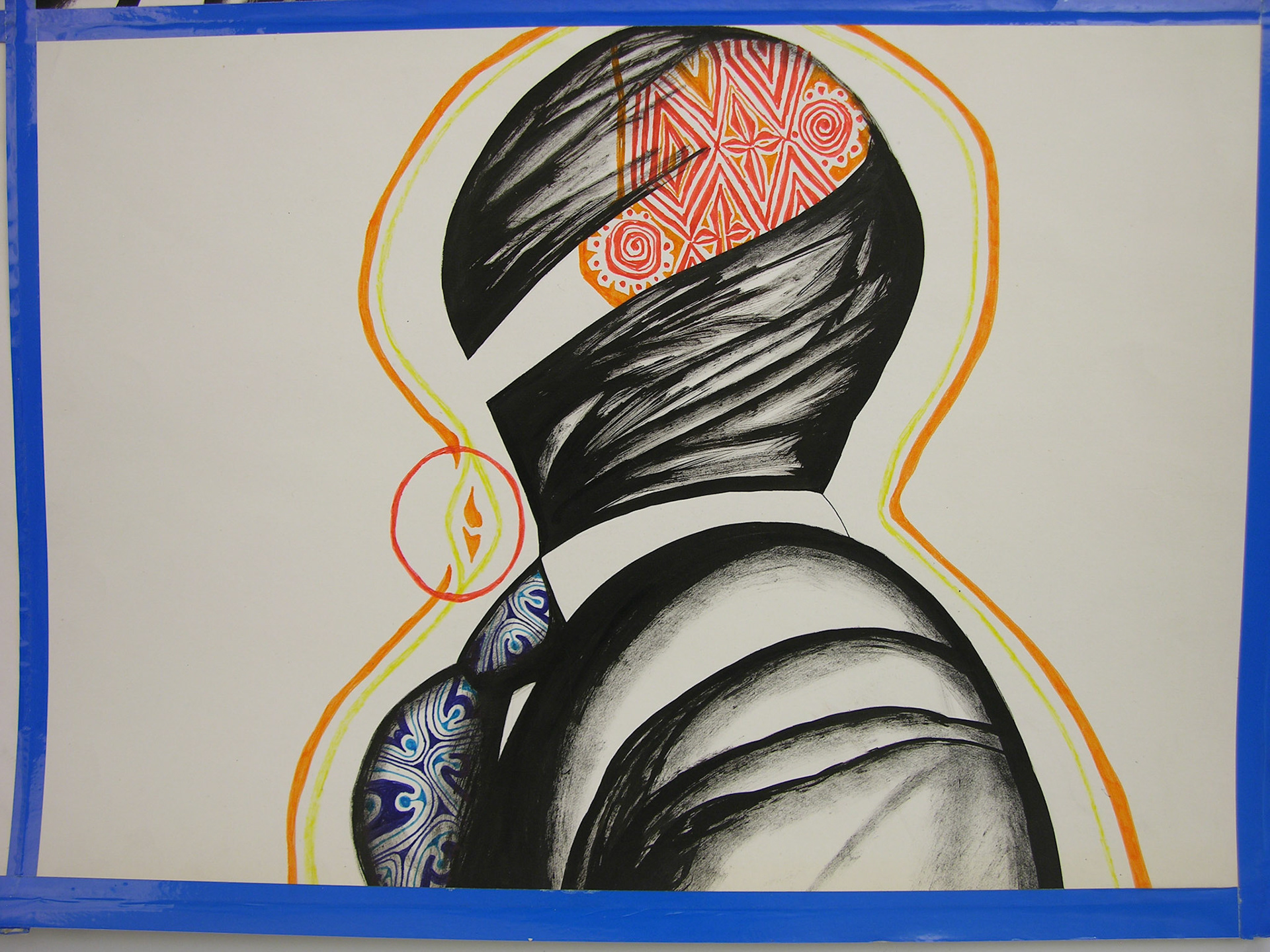 Técnica mixta.- 70x  95,5cm