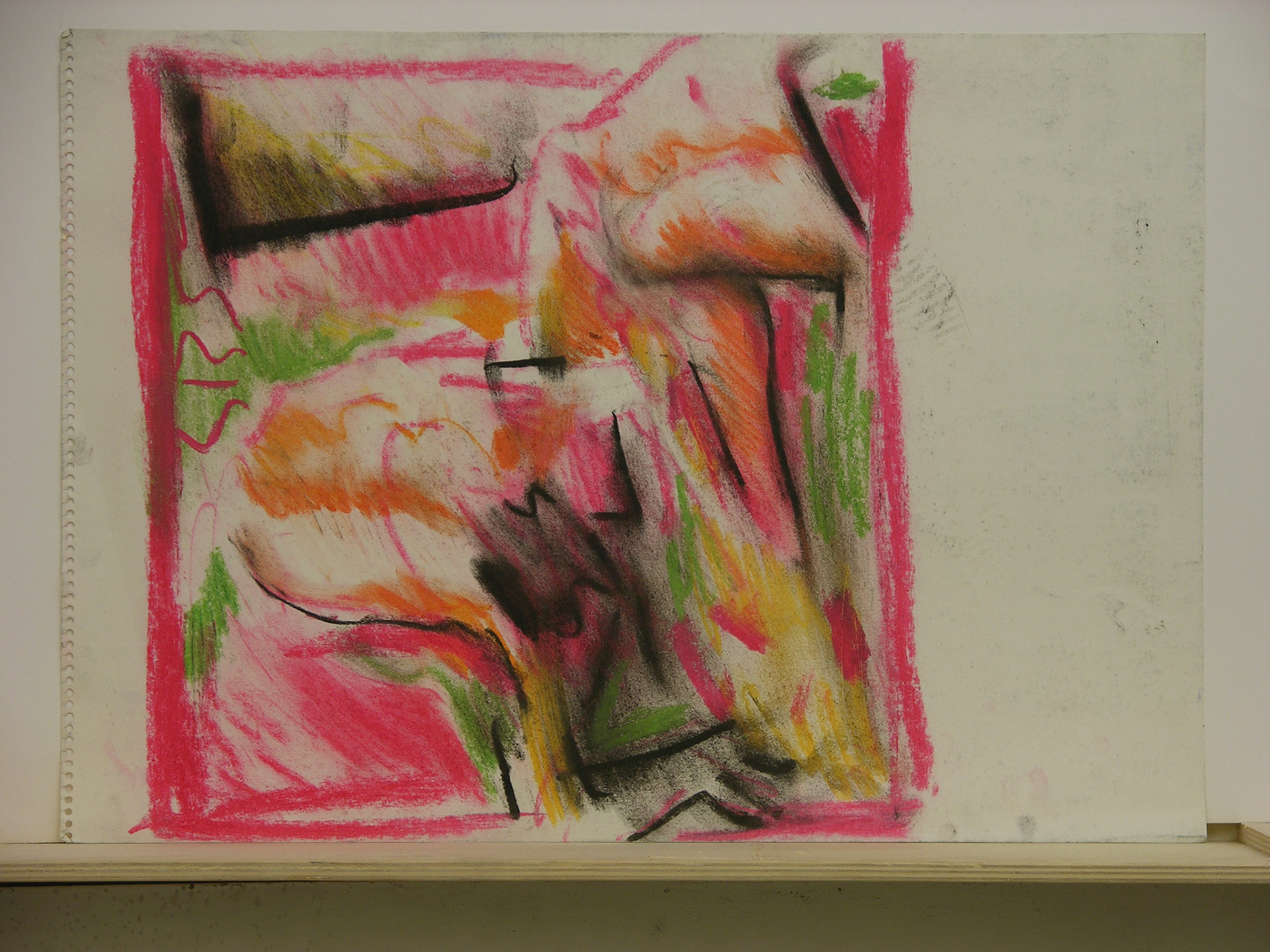 pastel y cera / papel.- 47x34cm