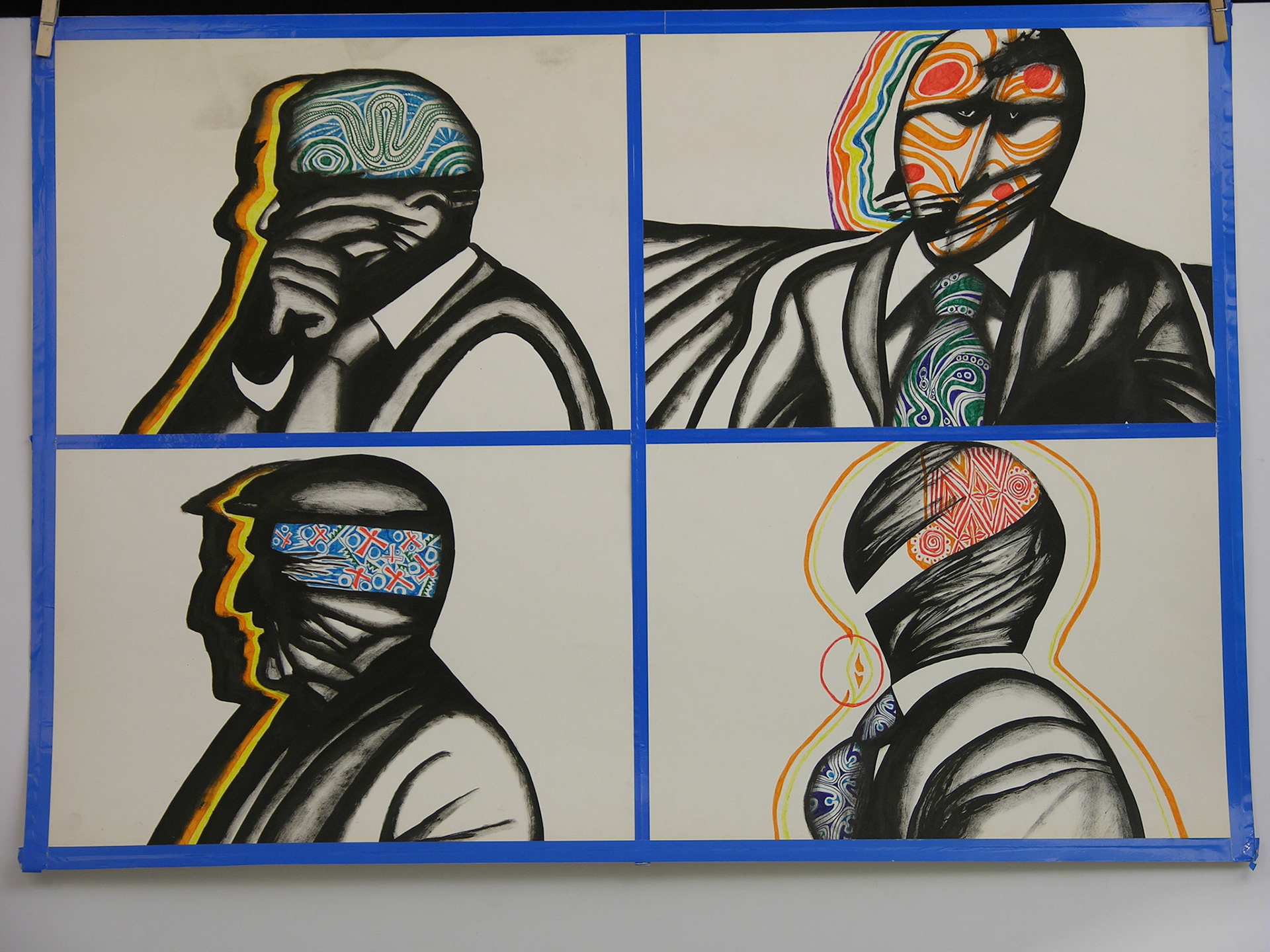 Técnica mixta.- 70x  95,5cm