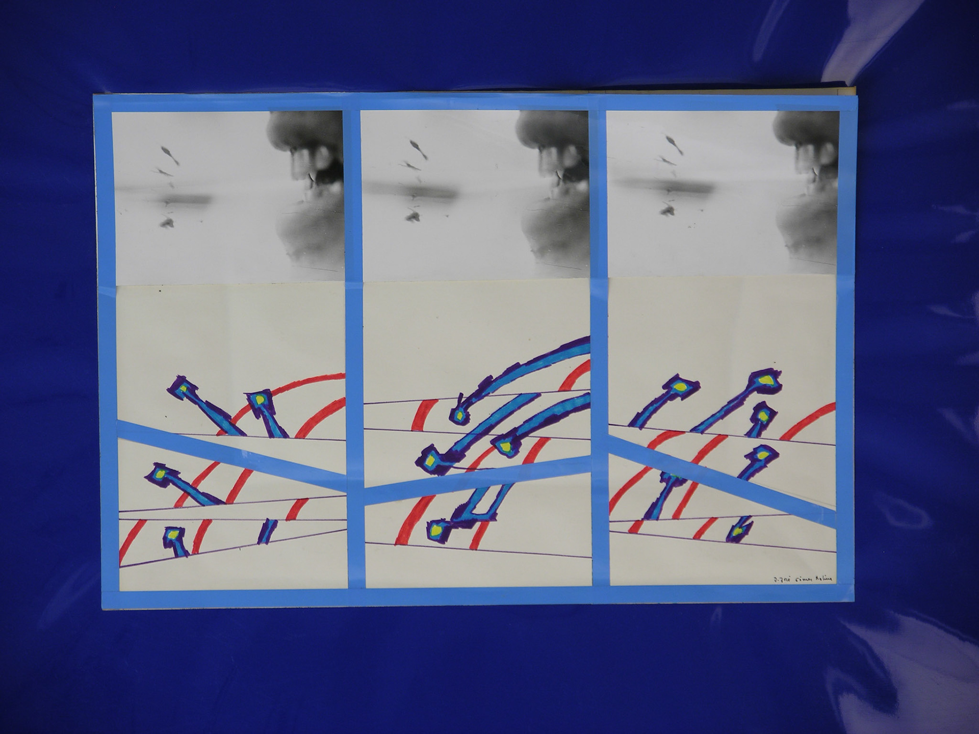 Técnica mixta.- 70x  95,5cm