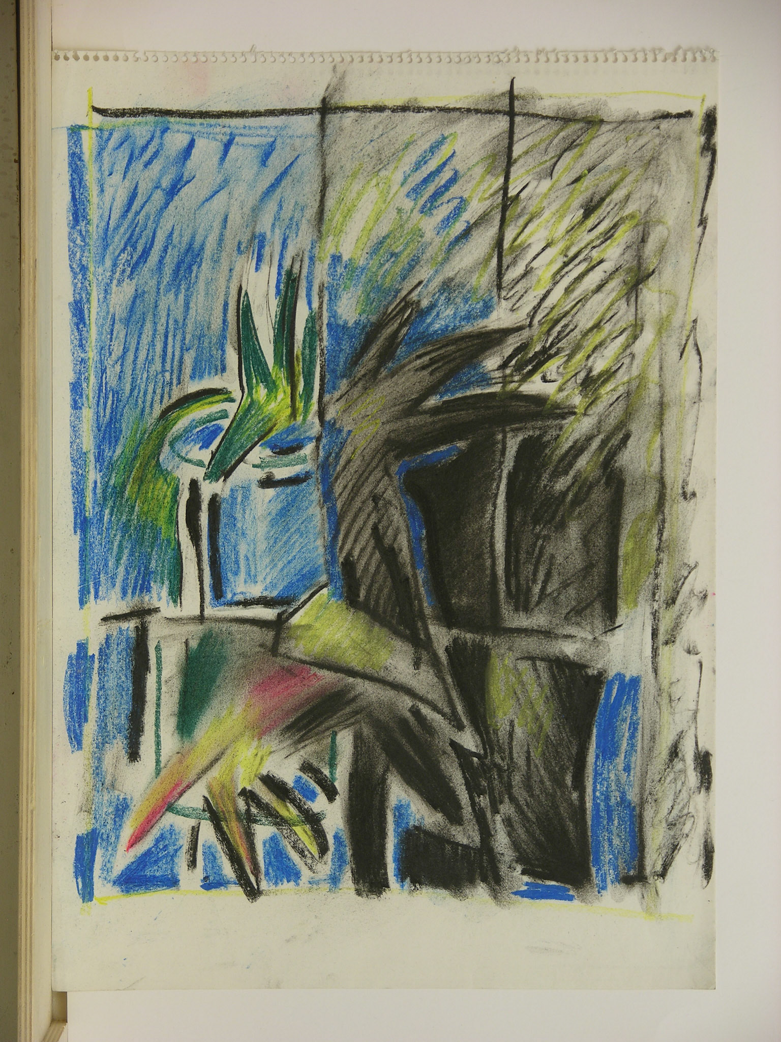 cera/papel,- 47,4x34cm