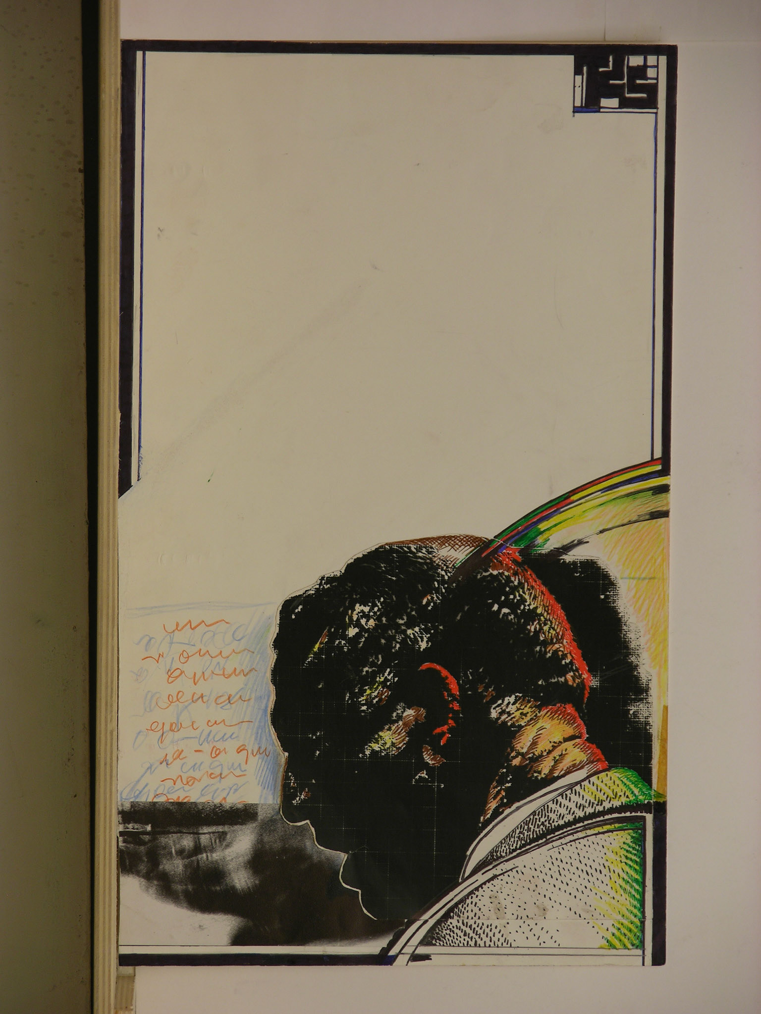 collage: tinta, lápiz/papel._40x50cm