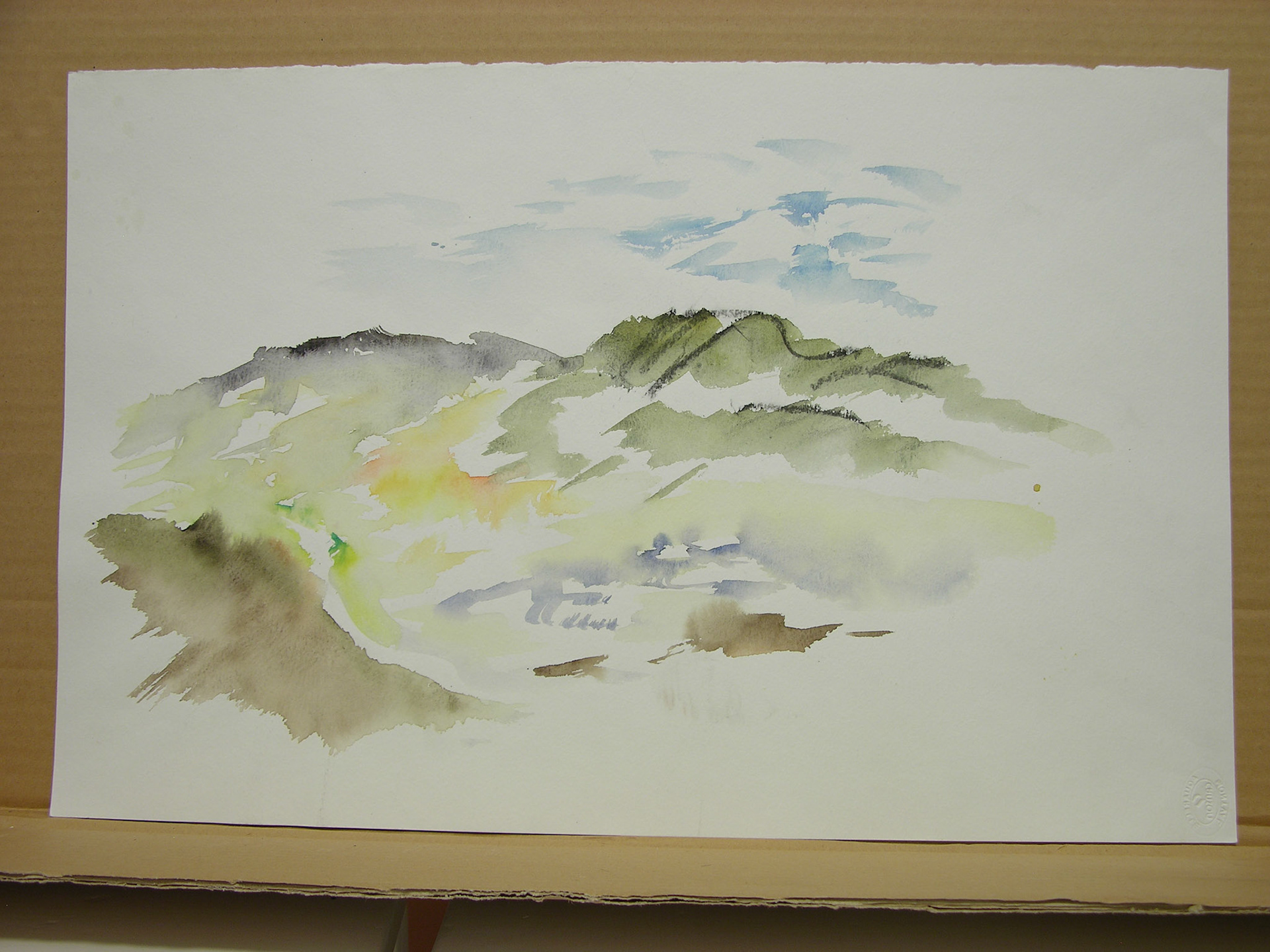 Acuarela-carboncillo/papel.- 32,3x50cm