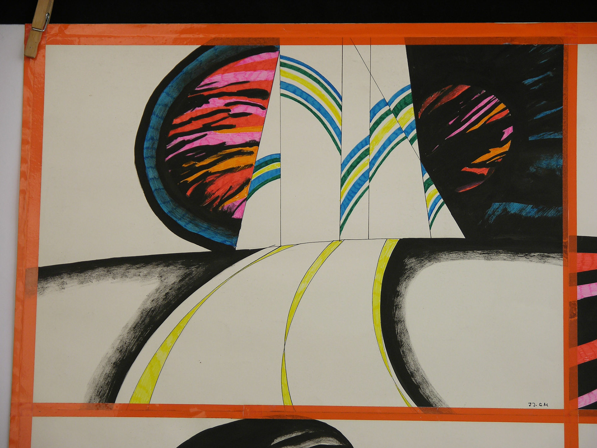 Técnica mixta.- 70x  95,5cm