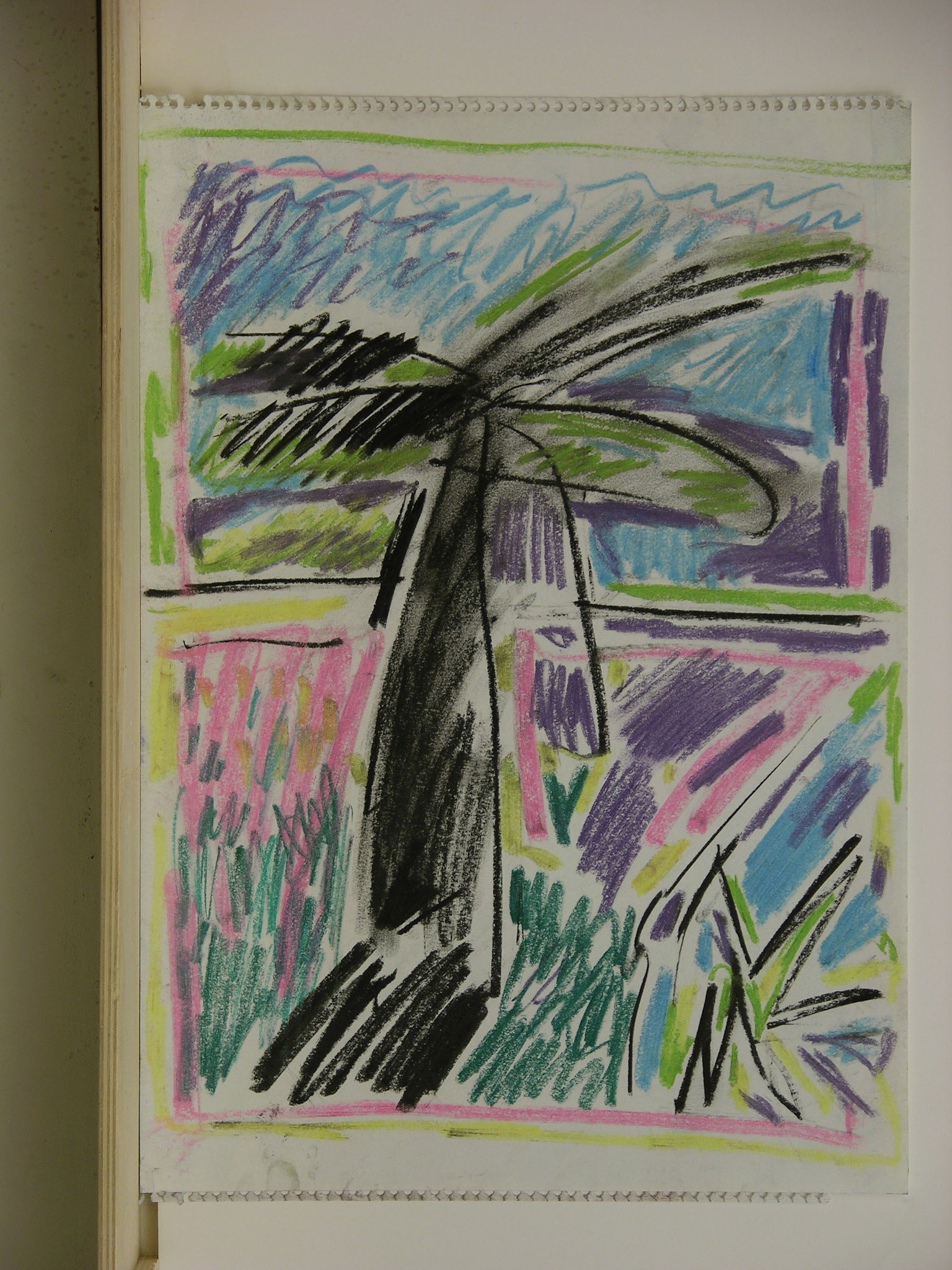 pastel y cera /papel.-45,9x32,2cm