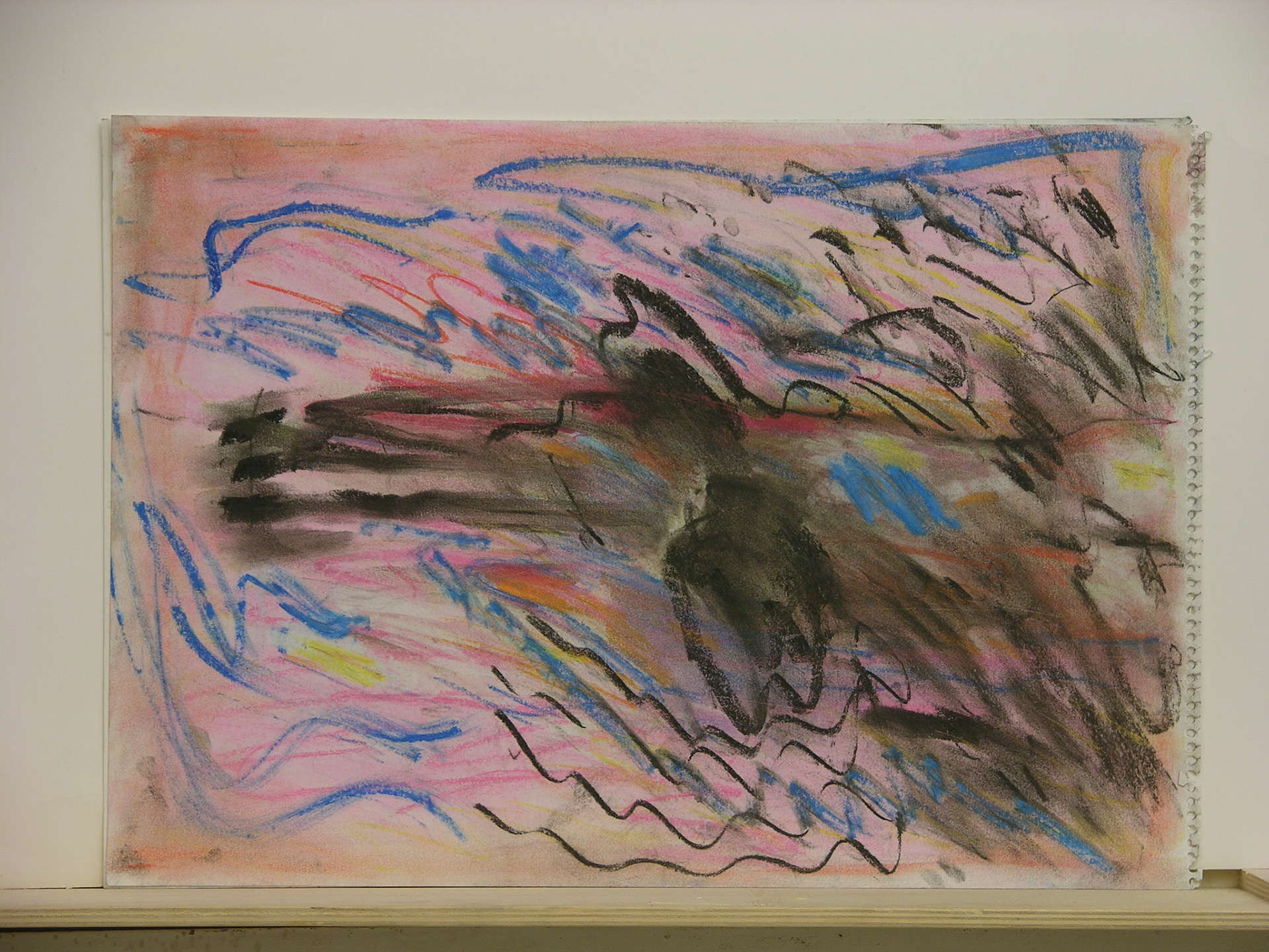 pastel y carboncillo/papel.-45x32,2cm