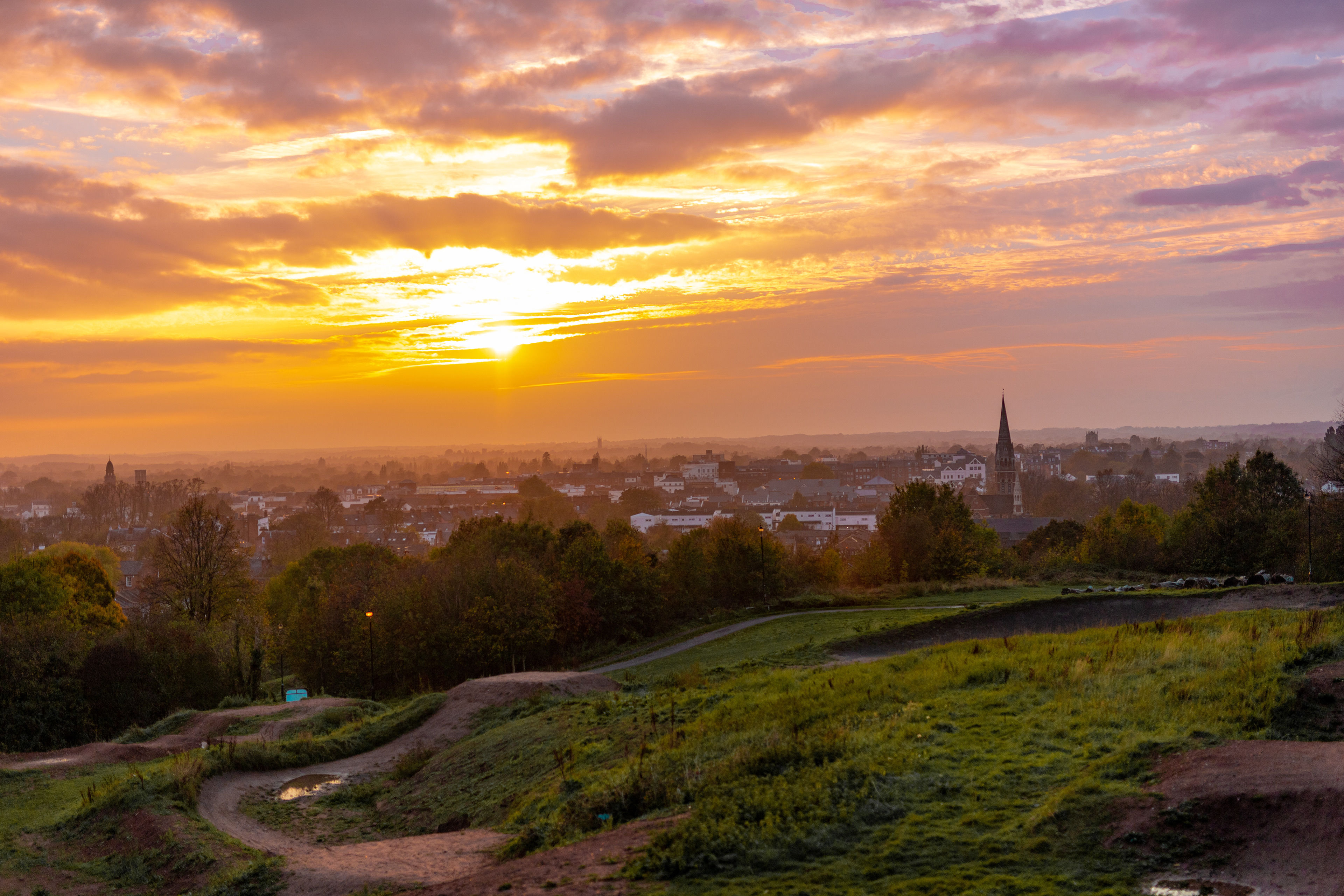 Sunset over Leamington