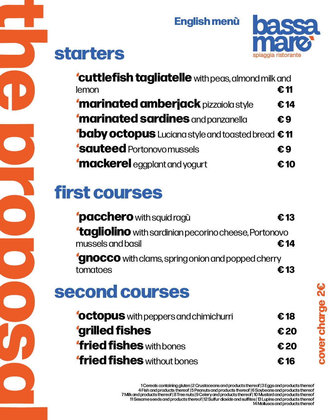 English Fish Menù