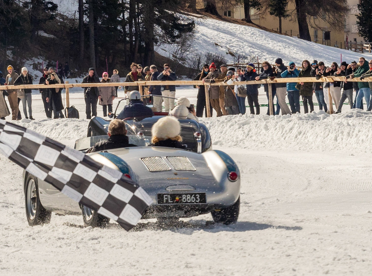 ICE St Moritz 2023 Porsche 550 RS # 5500084  Barchettas on the lake