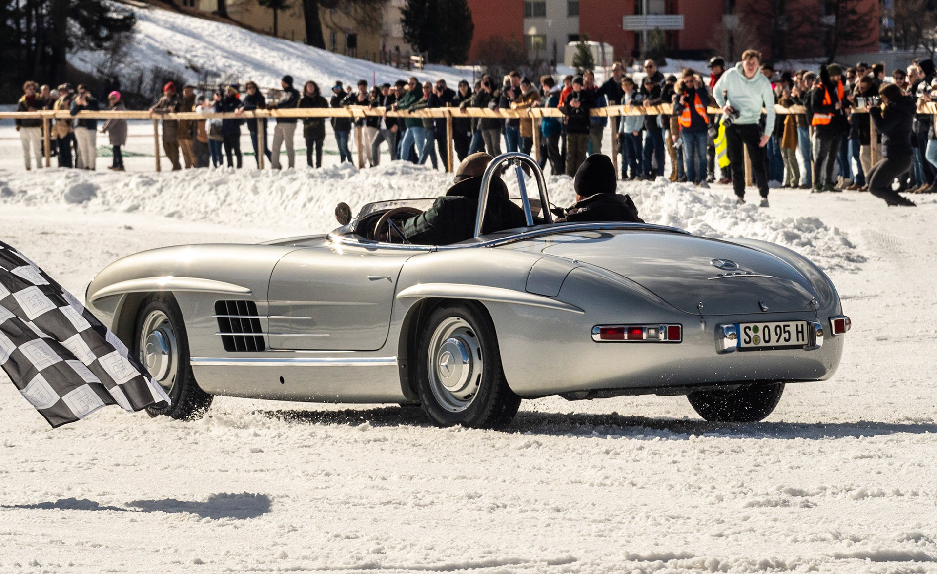 ICE St Moritz 2023 Mercedes 300 SLS # WDB 1980428500265 Barchettas on the lake