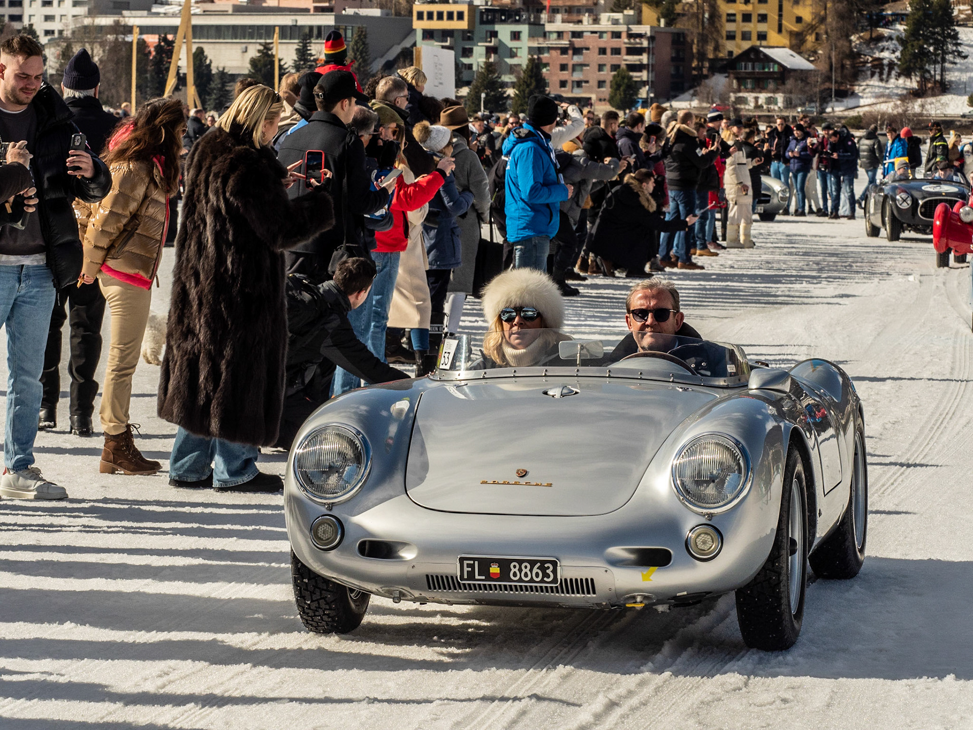 ICE St Moritz 2023 Porsche 550 RS # 5500084 Barchettas on the lake