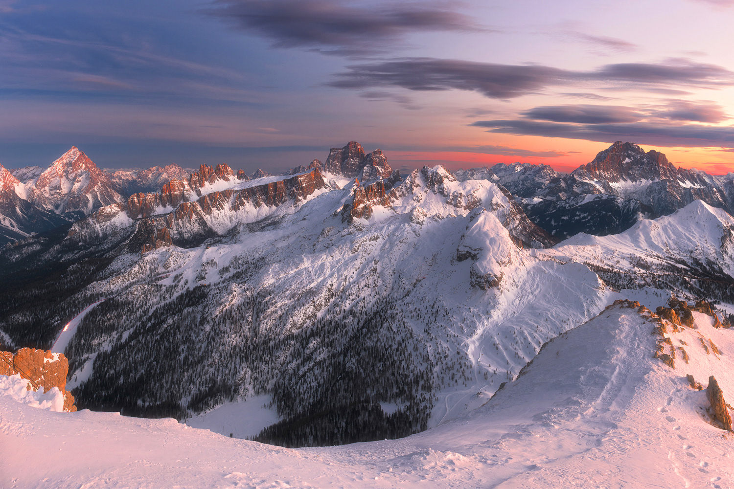 Panorama delle Dolomiti dal Rifugio Lagazuoi