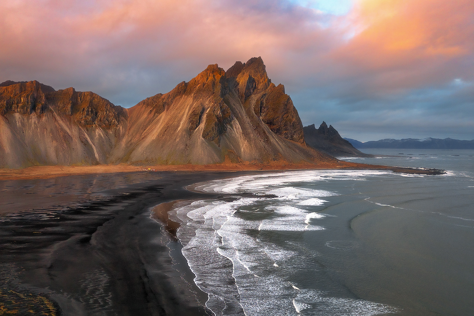 Veduta aerea di Stokksnes, Islanda