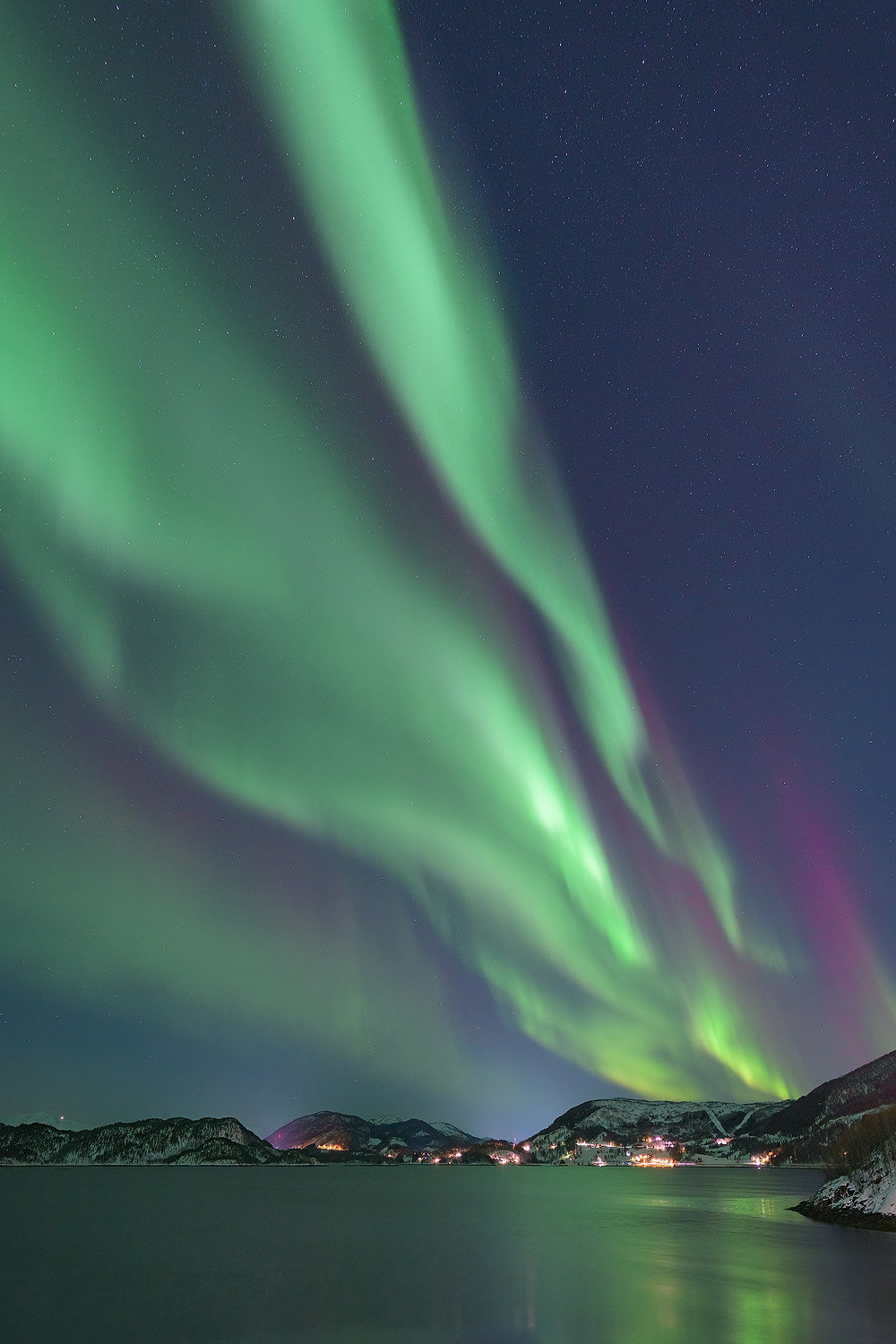 Aurora boreale a Bogen, Norvegia